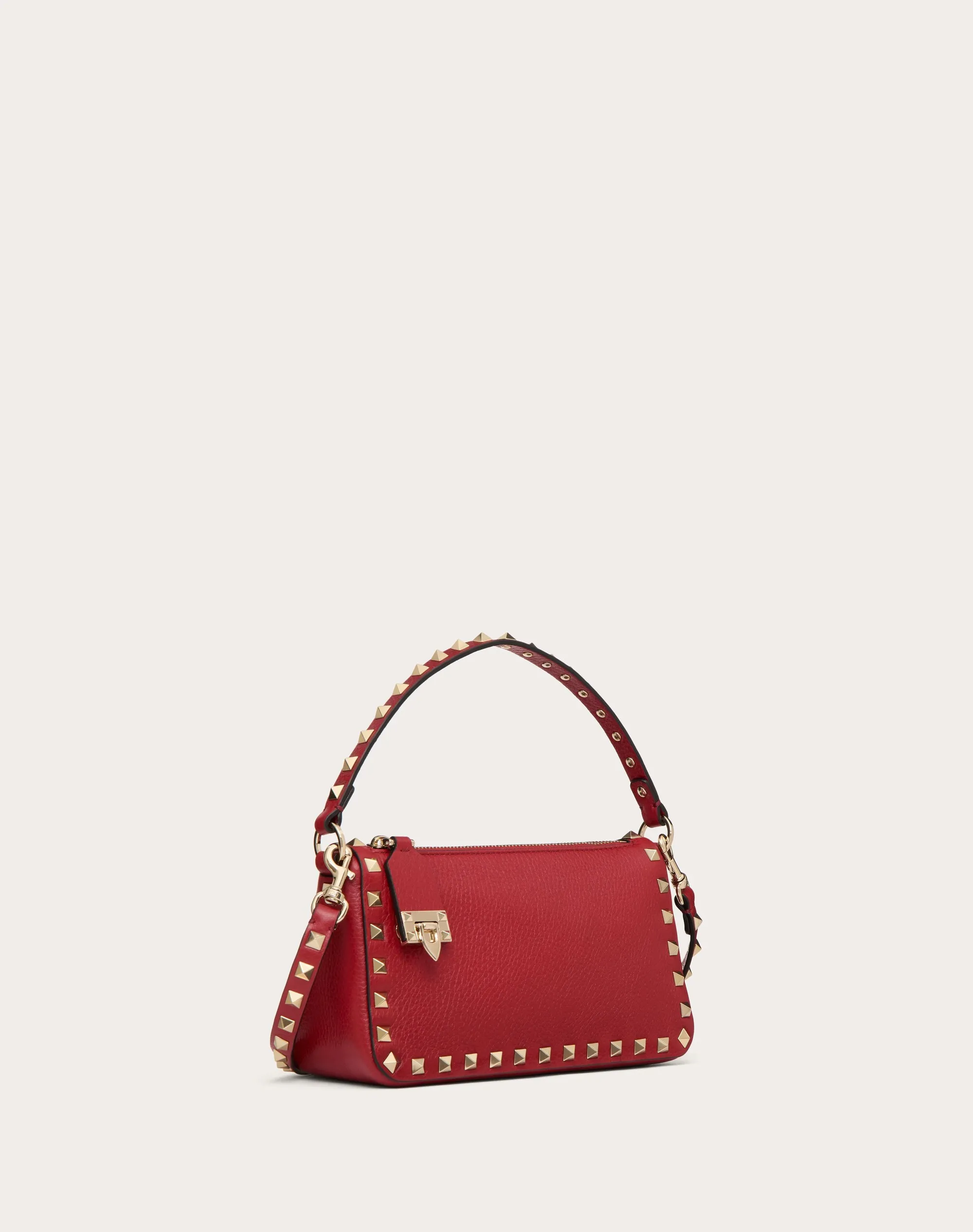 BORSA PICCOLA A TRACOLLA ROCKSTUD IN VITELLO GRANATO