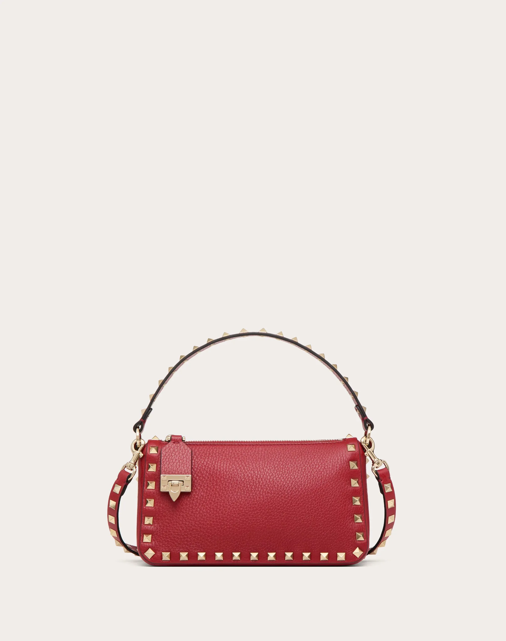 BORSA PICCOLA A TRACOLLA ROCKSTUD IN VITELLO GRANATO