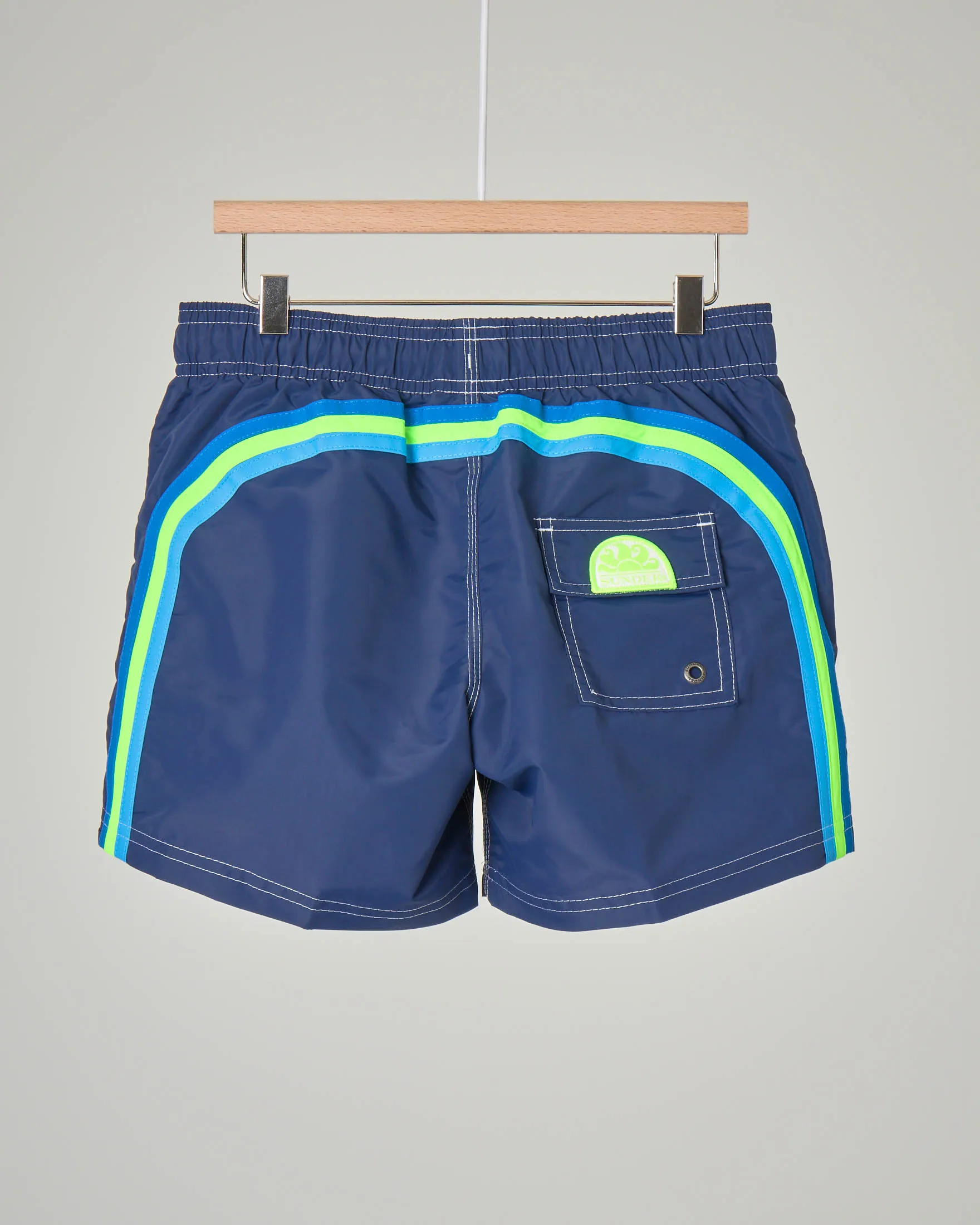Boxer mare blu con arcobaleno royal verde e azzurro 6-14 anni