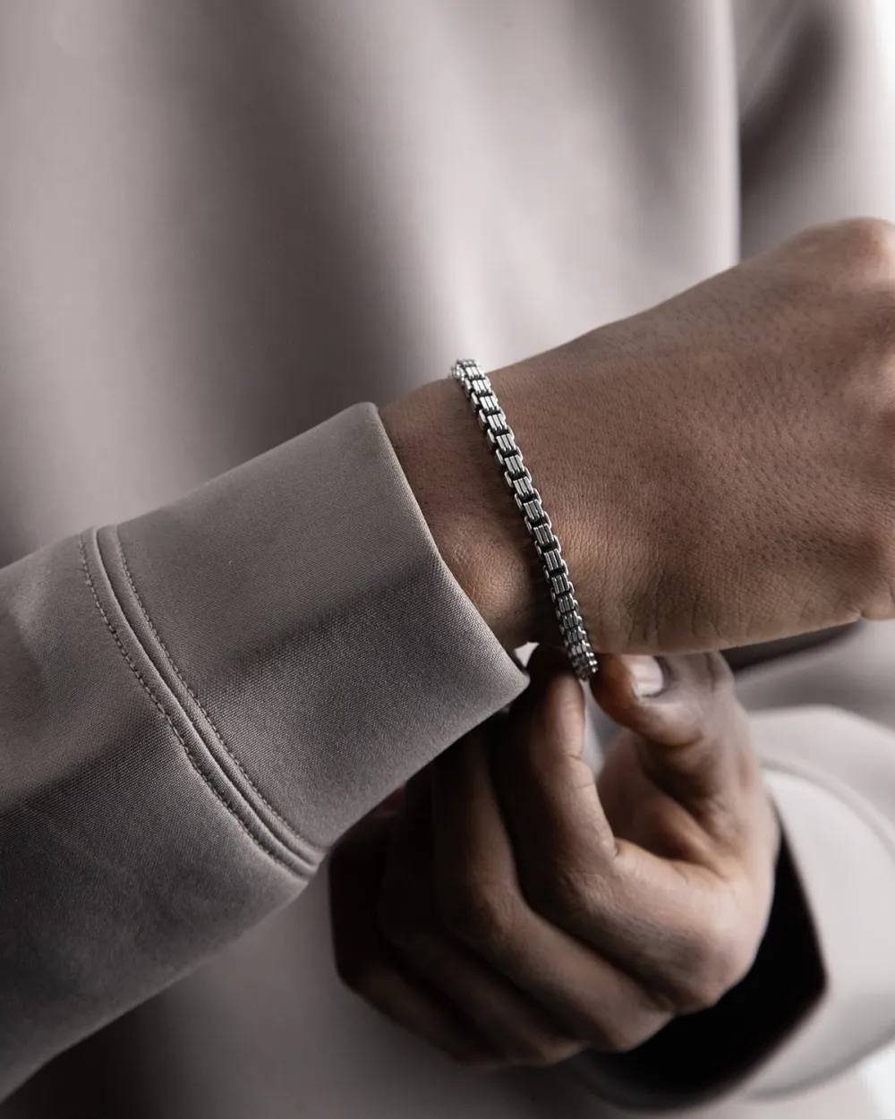 BRACCIALE VENEZIANA RIGATA IN ARGENTO