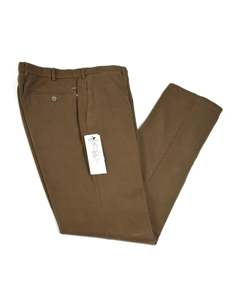 BUGATTI pantaloni uomo colore marrone chiaro invernale vita alta