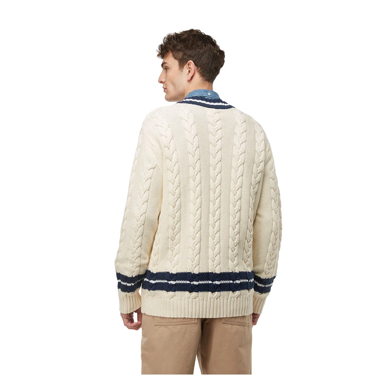 Cable Cardigan Baracuta Bianco Sporco