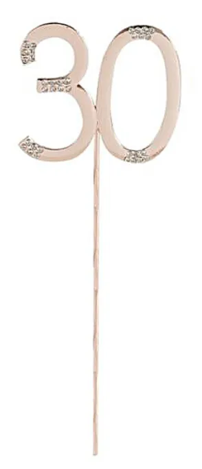 Cake topper numero 30 oro rosa 5,5 cm