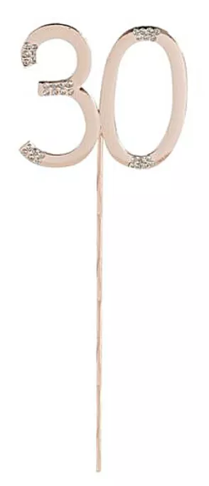 Cake topper numero 30 oro rosa 5,5 cm