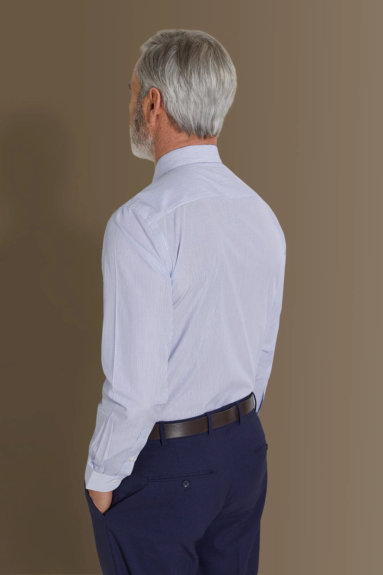 Camicia classica uomo collo francese tinto filo a righe