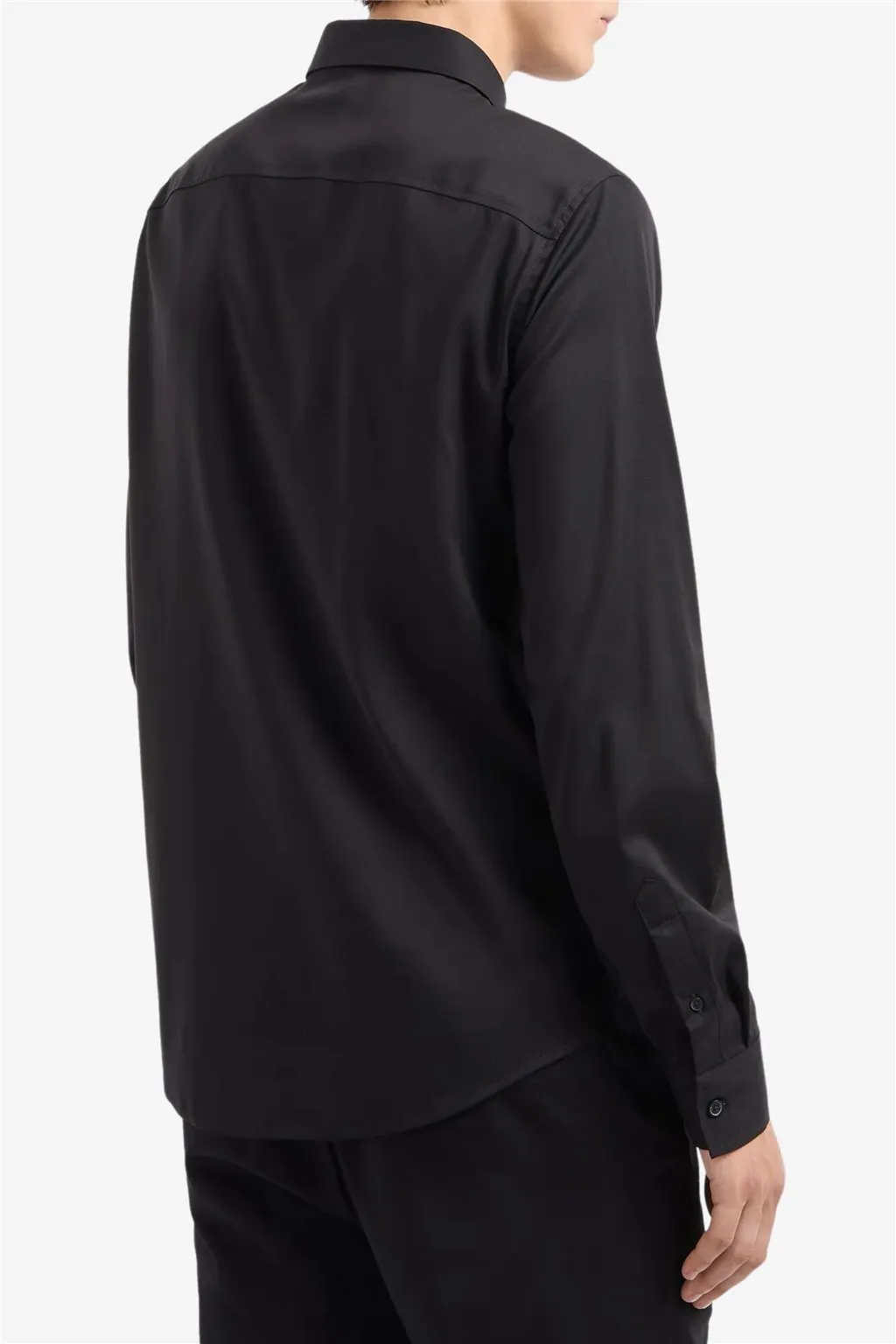 CAMICIA NERO DA UOMO ARMANI EXCHANGE IN TESSUTO ULTRA STRETCH 8NZC49