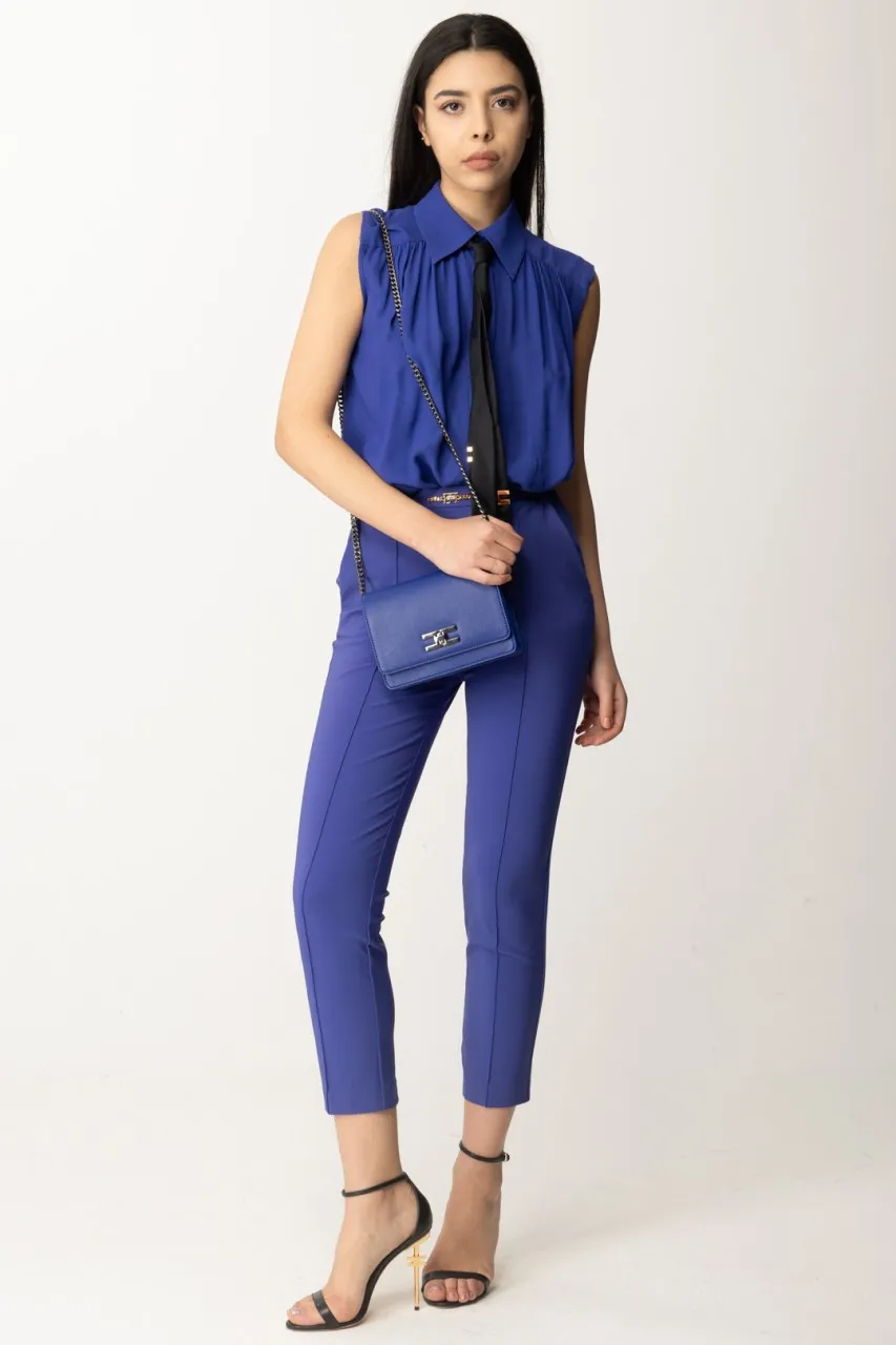 Camicia smanicata con cravatta BLUE INDACO