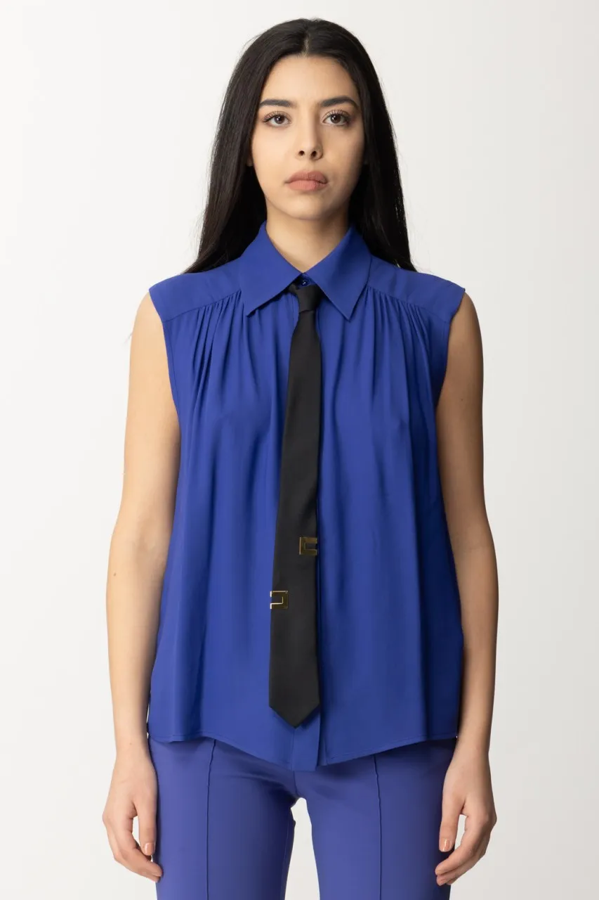 Camicia smanicata con cravatta BLUE INDACO