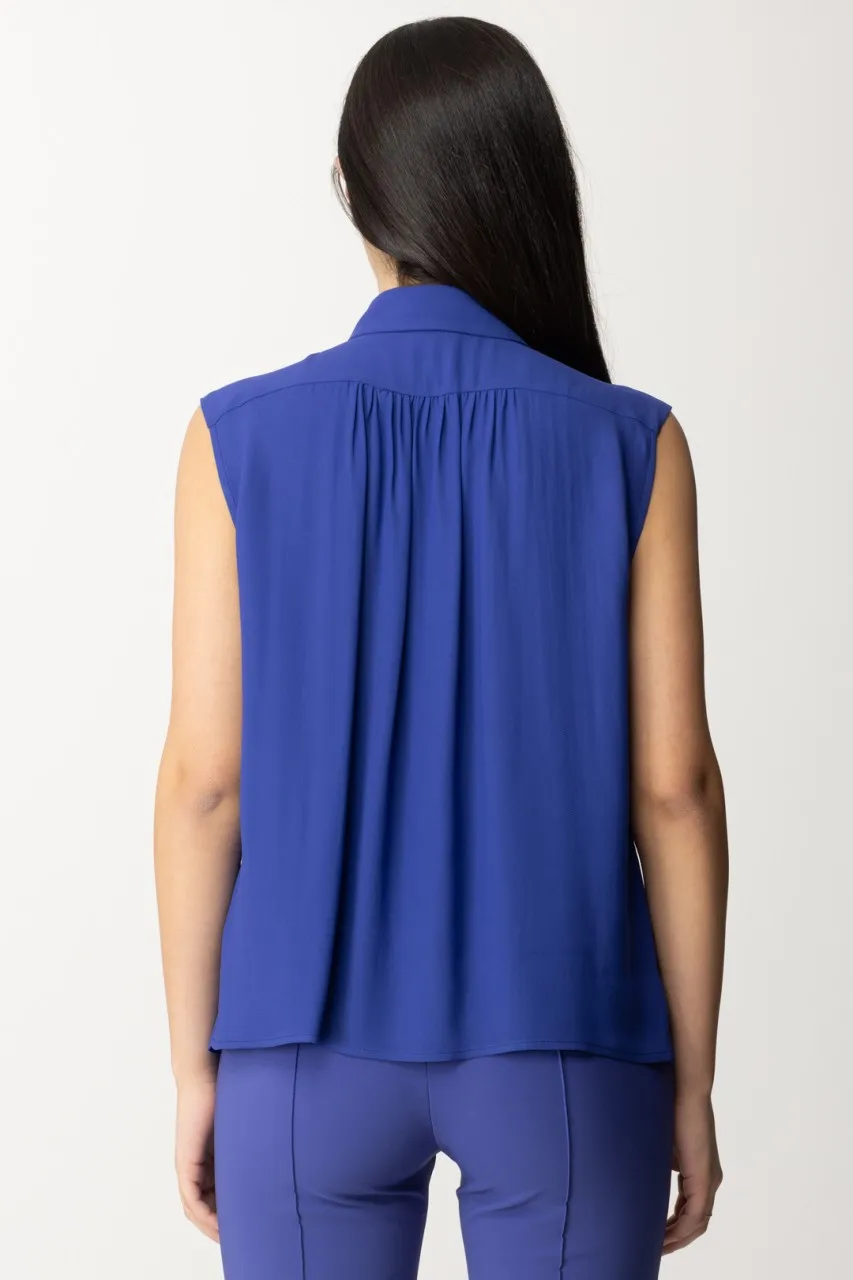 Camicia smanicata con cravatta BLUE INDACO