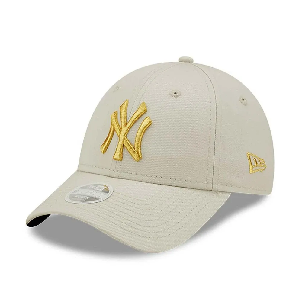 Cappellino New Era 9Forty New York Yankees con logo color crema