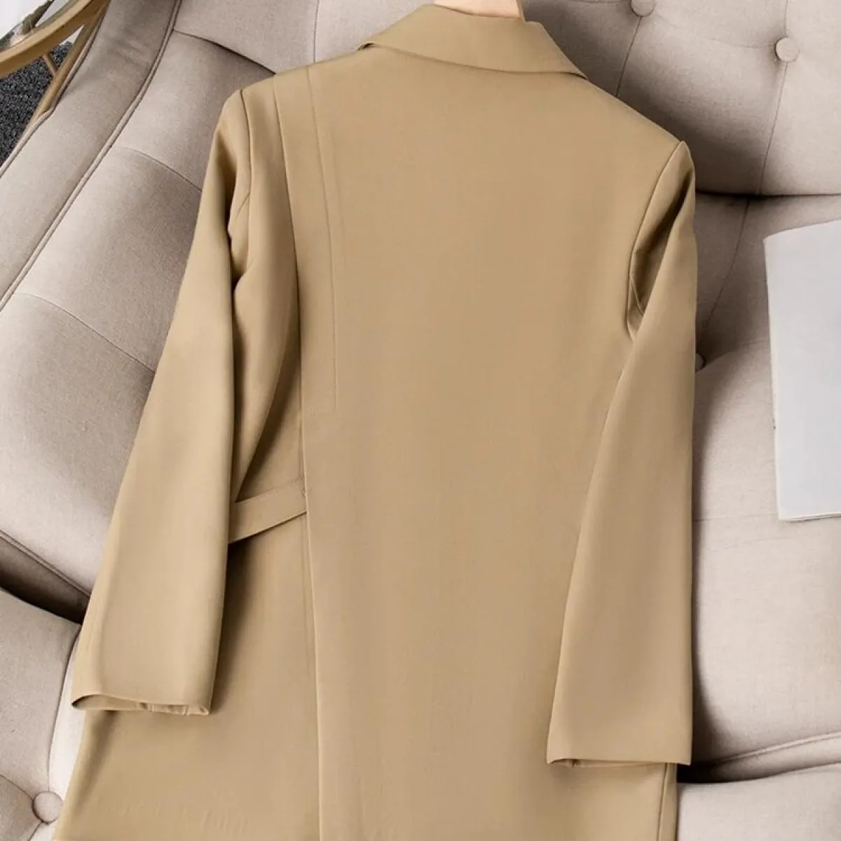 Cappotto blazer allentato da donna alla moda albicocca nero kaki giacca femminile monopetto a maniche lunghe laides per l'autunn