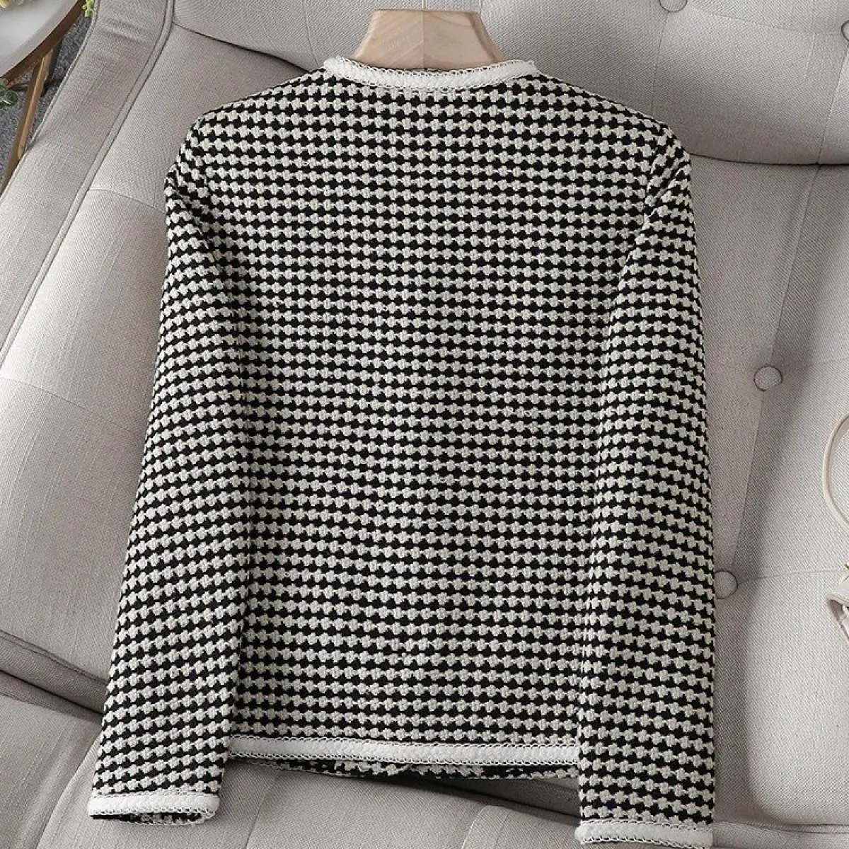 Cappotto blazer casual scozzese verde nero da donna da donna giacca monopetto manica lunga O collo femminile per l'autunno inver