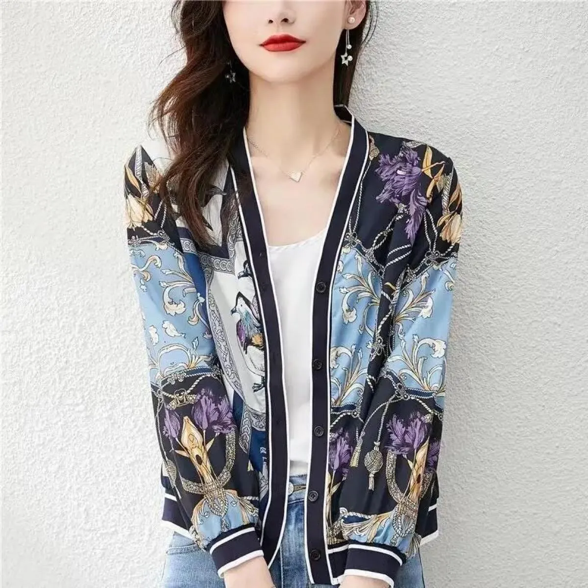 Cappotto corto da donna sciolto primavera autunno tutti i match cardigan vestiti 2023 nuovi indumenti per la protezione solare p
