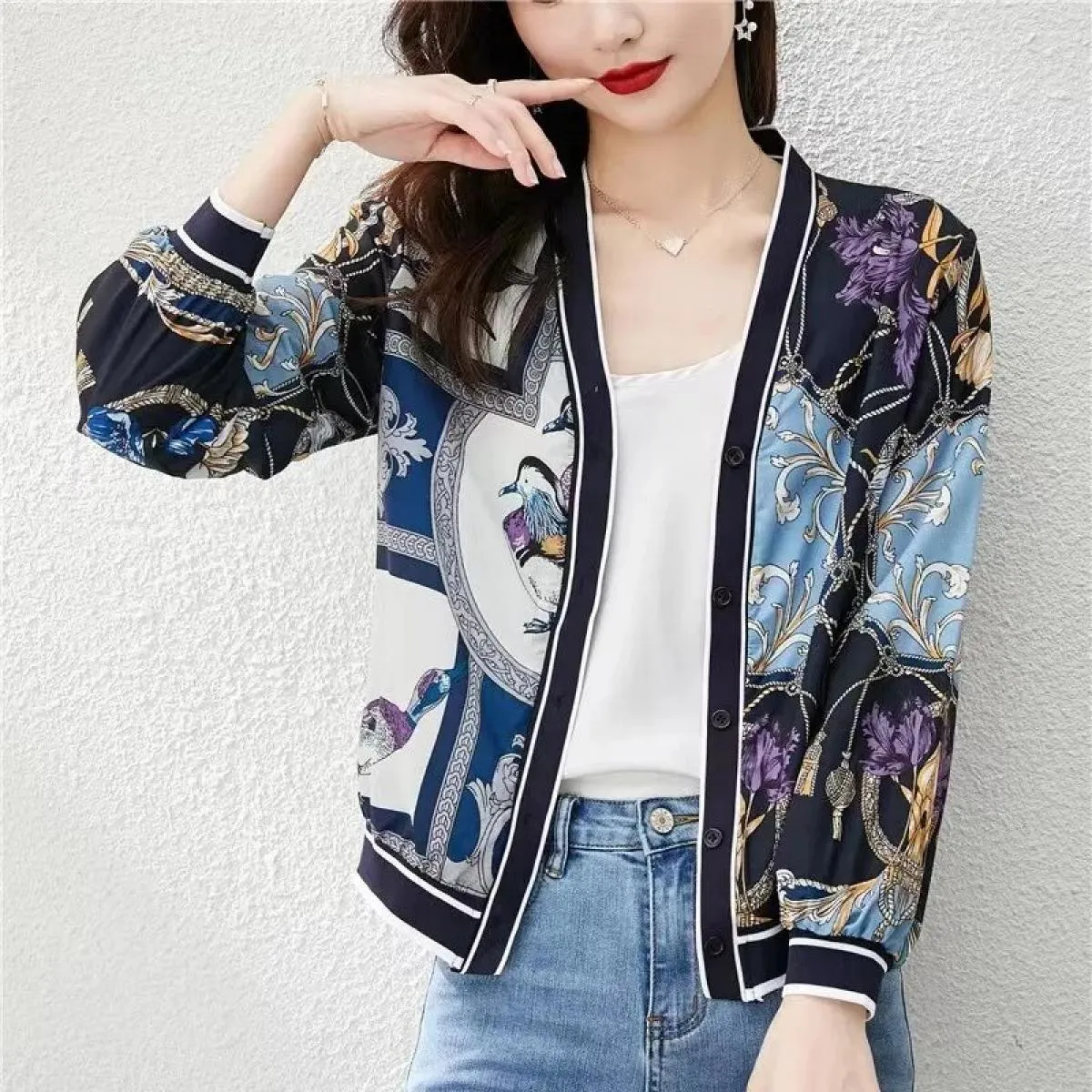 Cappotto corto da donna sciolto primavera autunno tutti i match cardigan vestiti 2023 nuovi indumenti per la protezione solare p