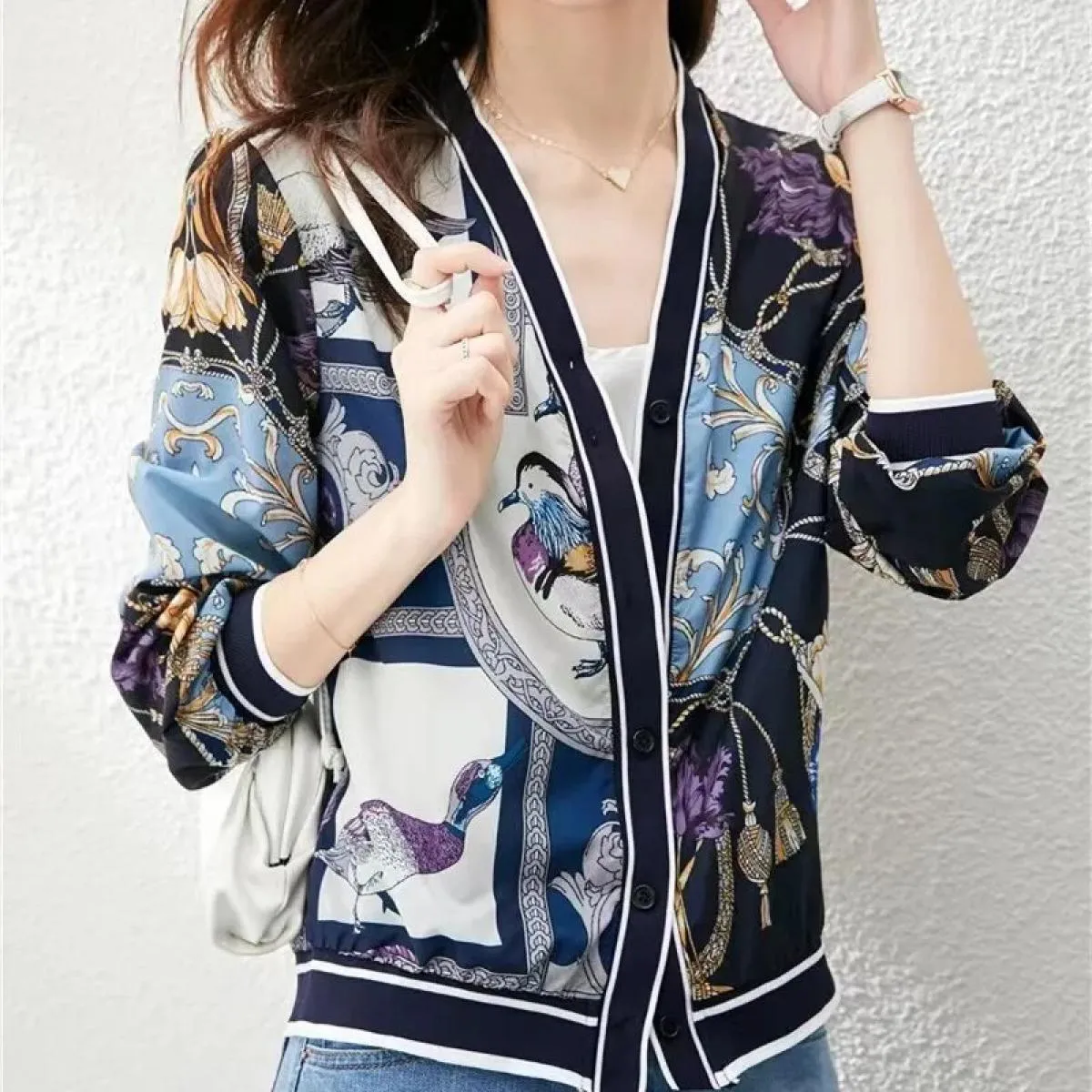 Cappotto corto da donna sciolto primavera autunno tutti i match cardigan vestiti 2023 nuovi indumenti per la protezione solare p