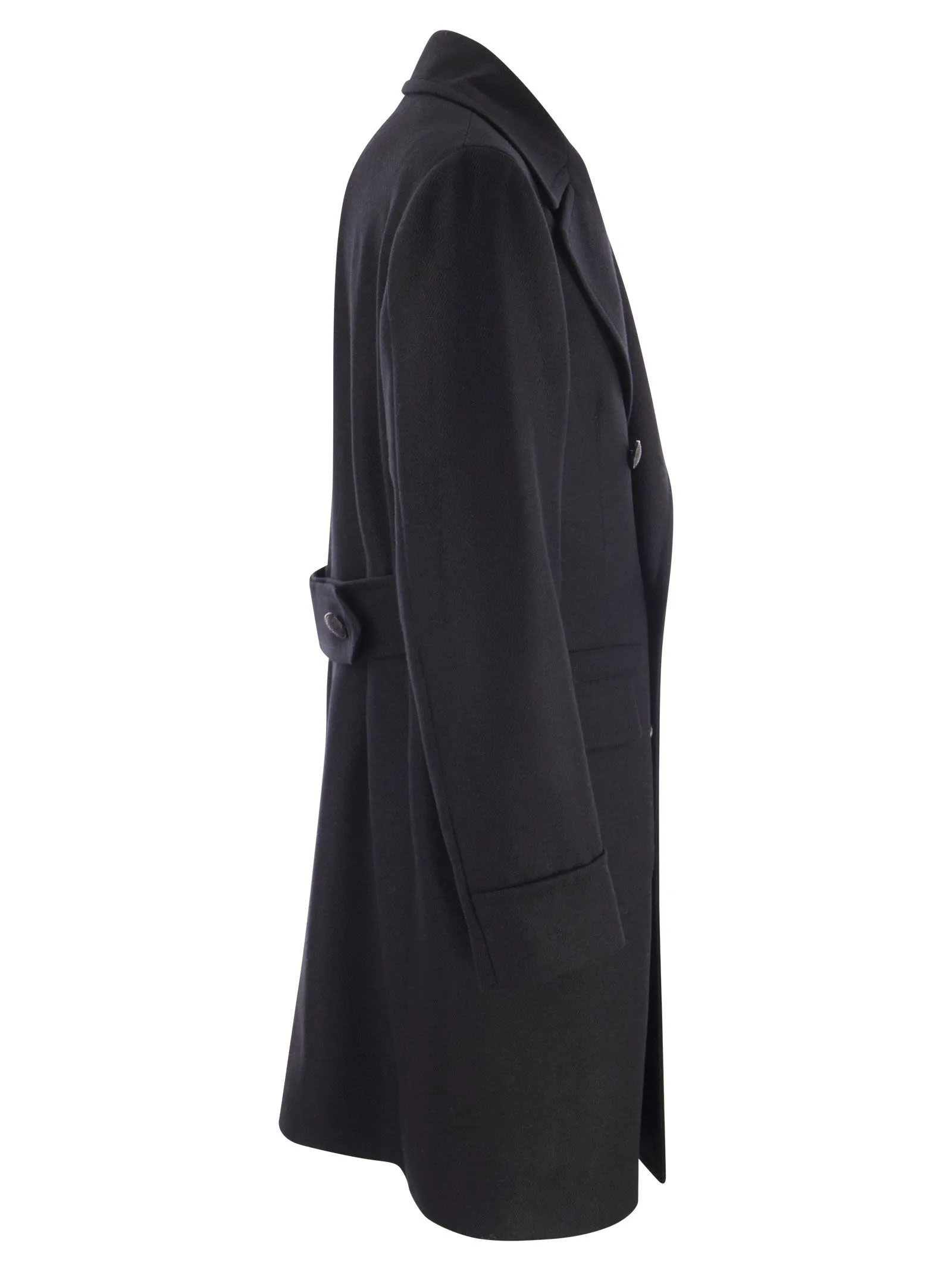 Cappotto doppiopetto in lana e cashmere