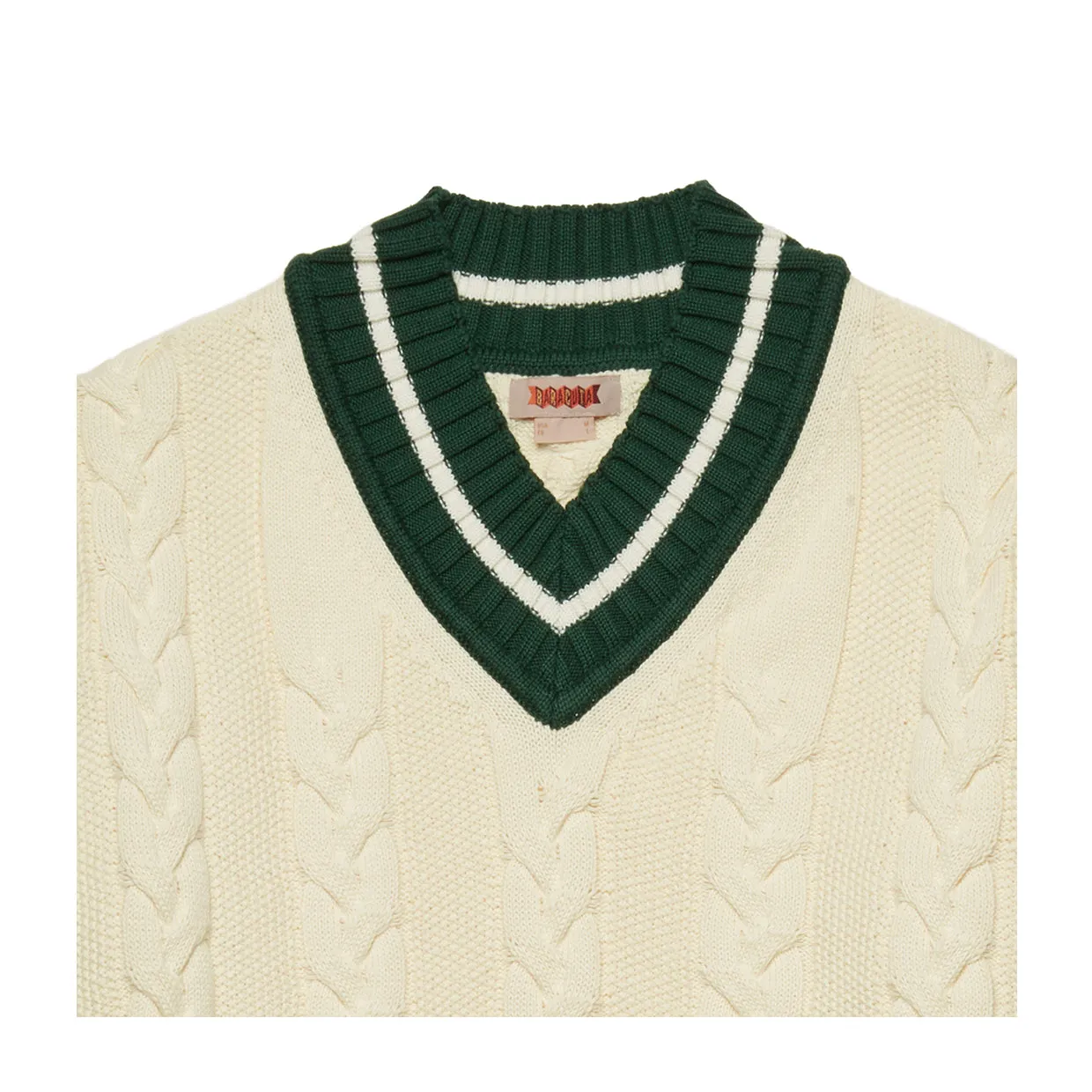 Cardigan Baracuta V Neck Bianco Sporco