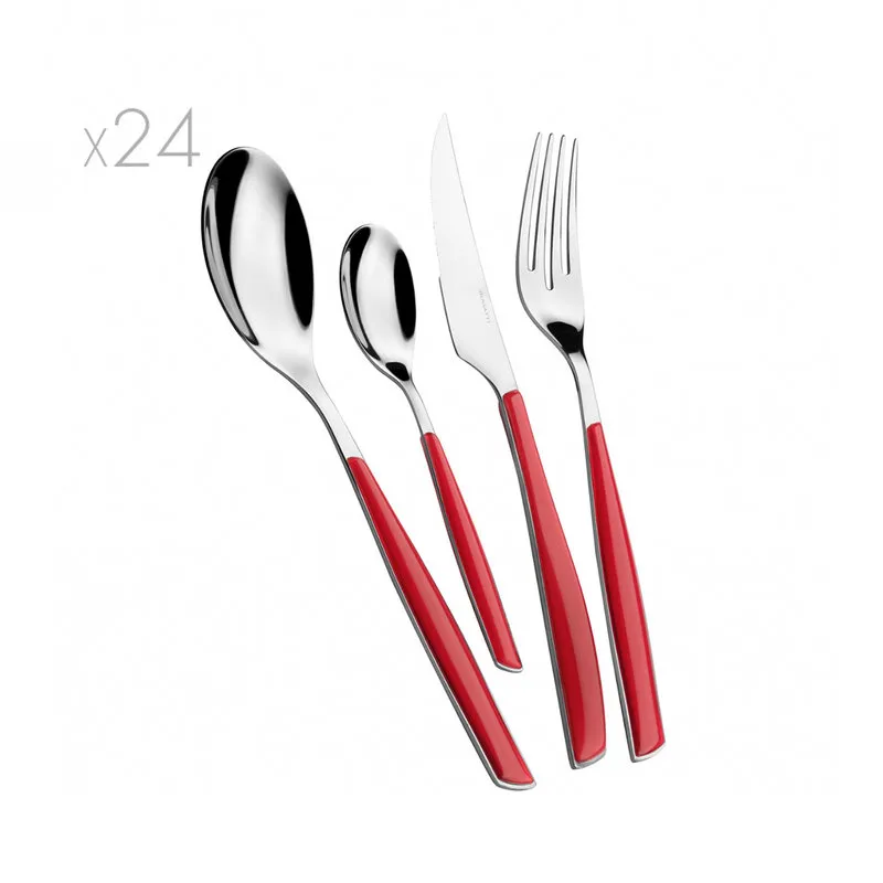 Casa Bugatti Servizio posate 24 pz Glamour, rosso