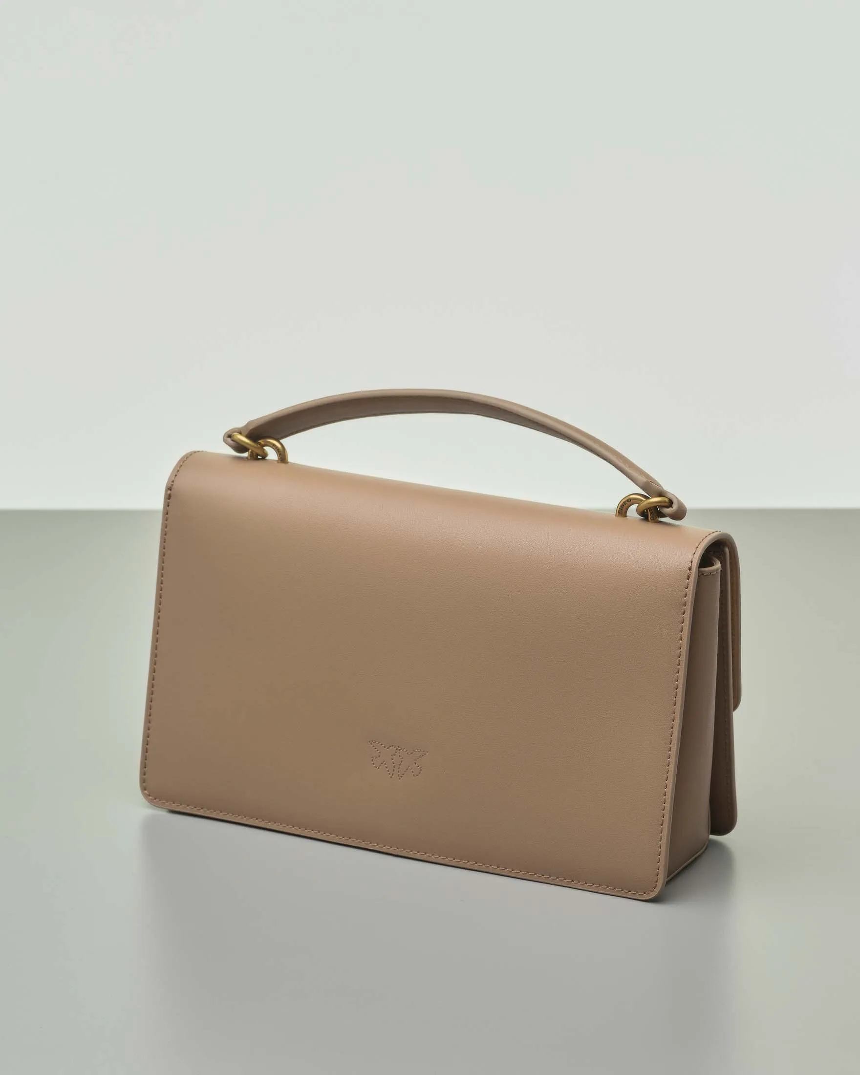 Classic Love Bag Light Simply color cammello con fibbia Love Birds dorata