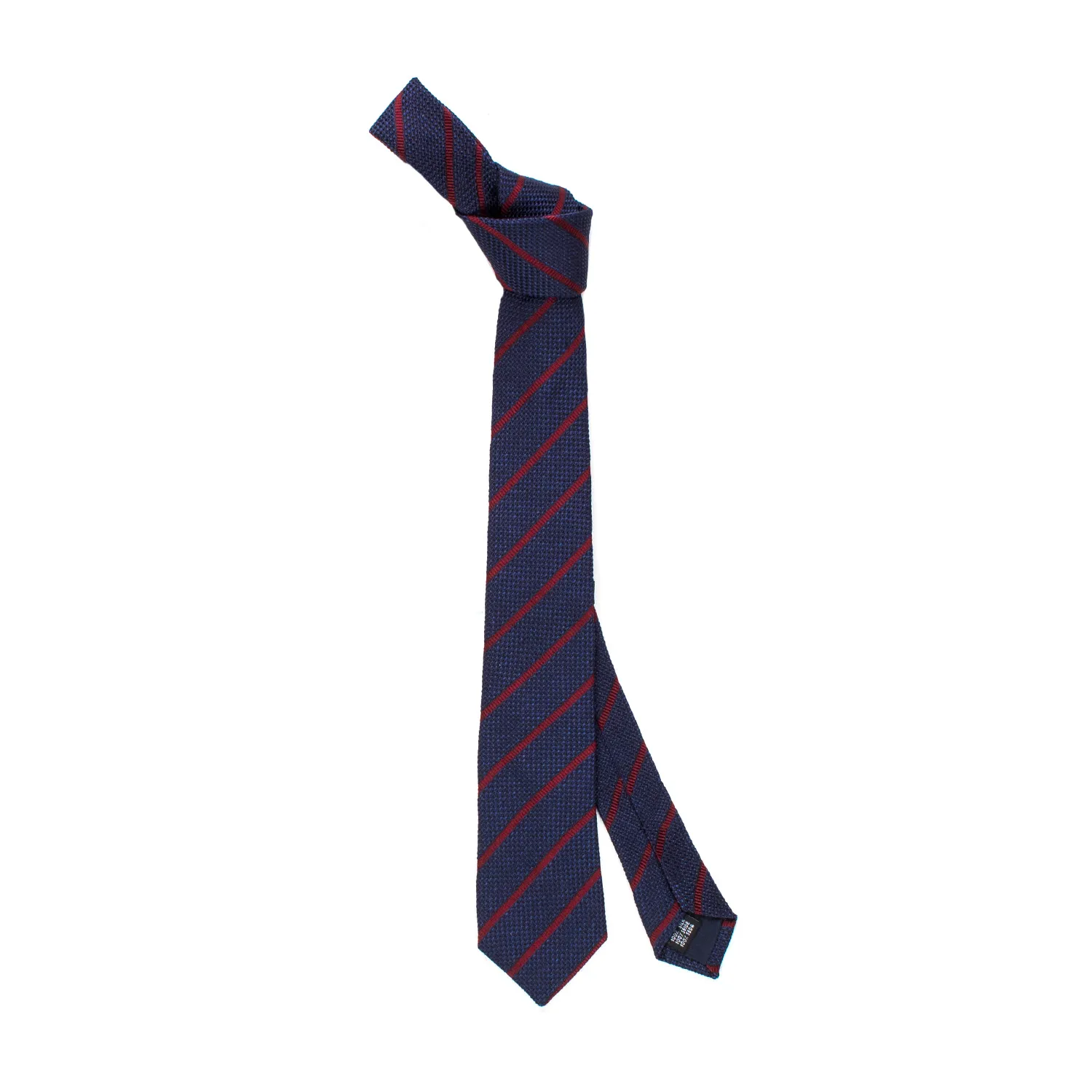 Cravatta Seta Blu Riga Rossa Bambino Teen