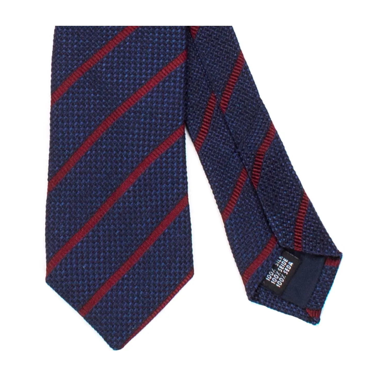 Cravatta Seta Blu Riga Rossa Bambino Teen