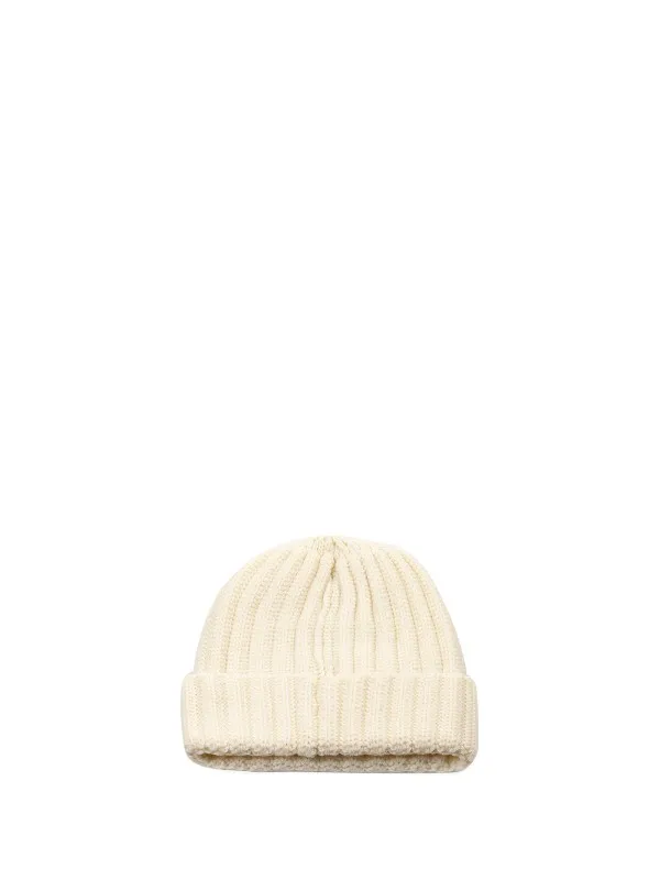 Cream ribbed cap