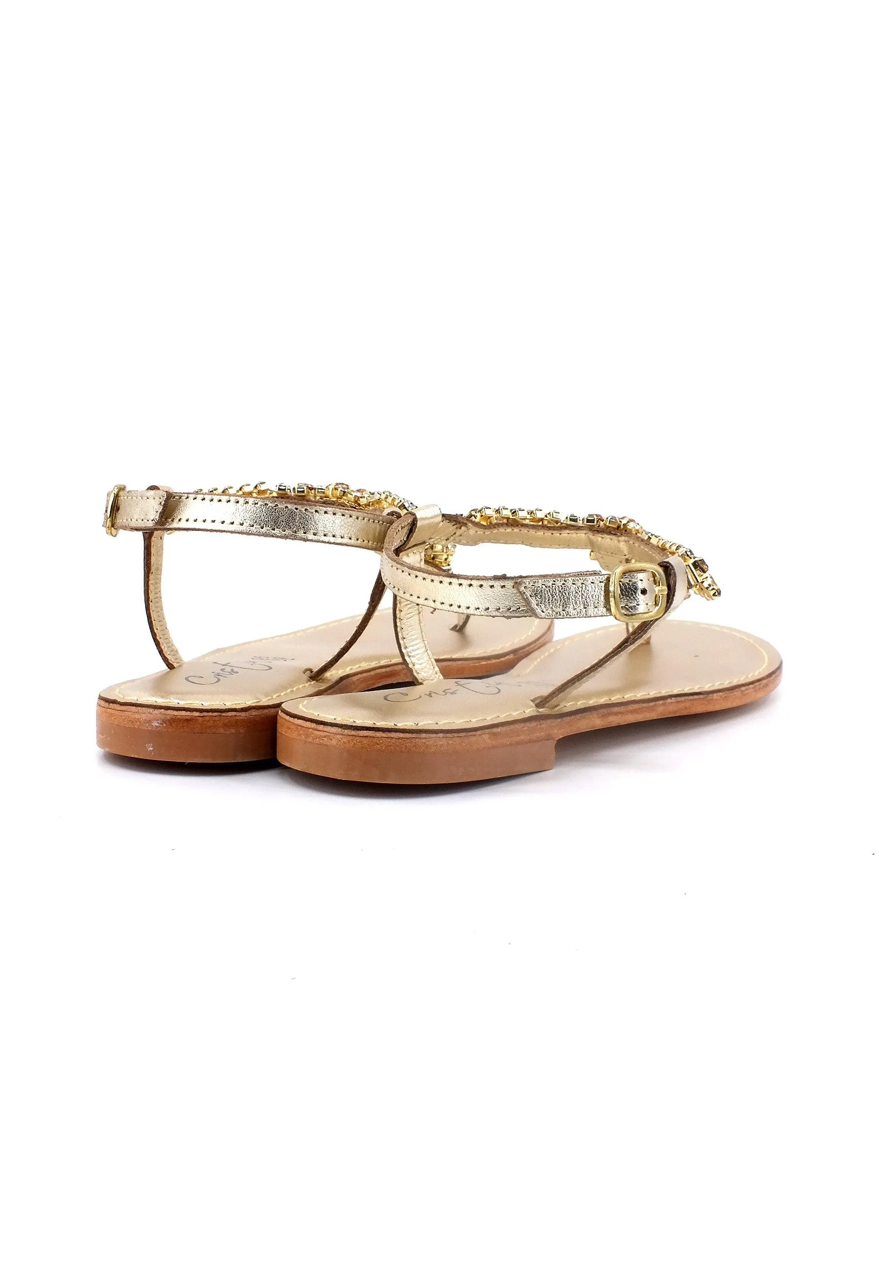 CRISTIN Sandalo Infradito Donna Oro Platino CATRIN-45