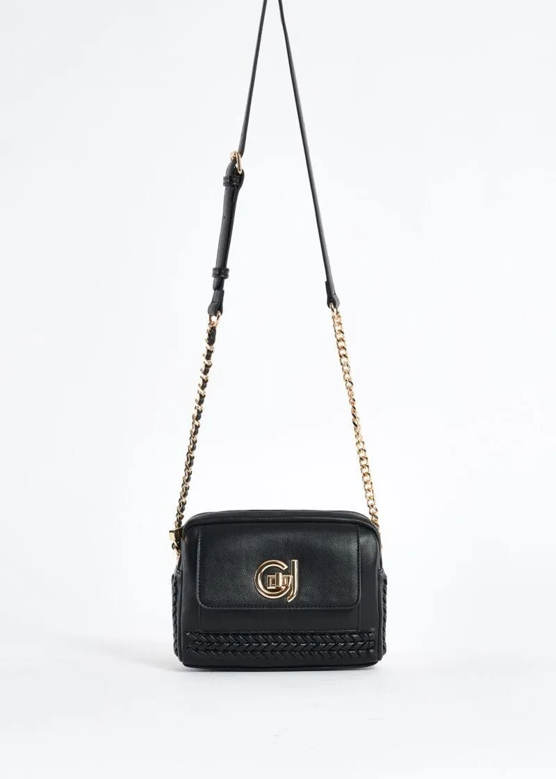 Crossbody in similpelle con logo