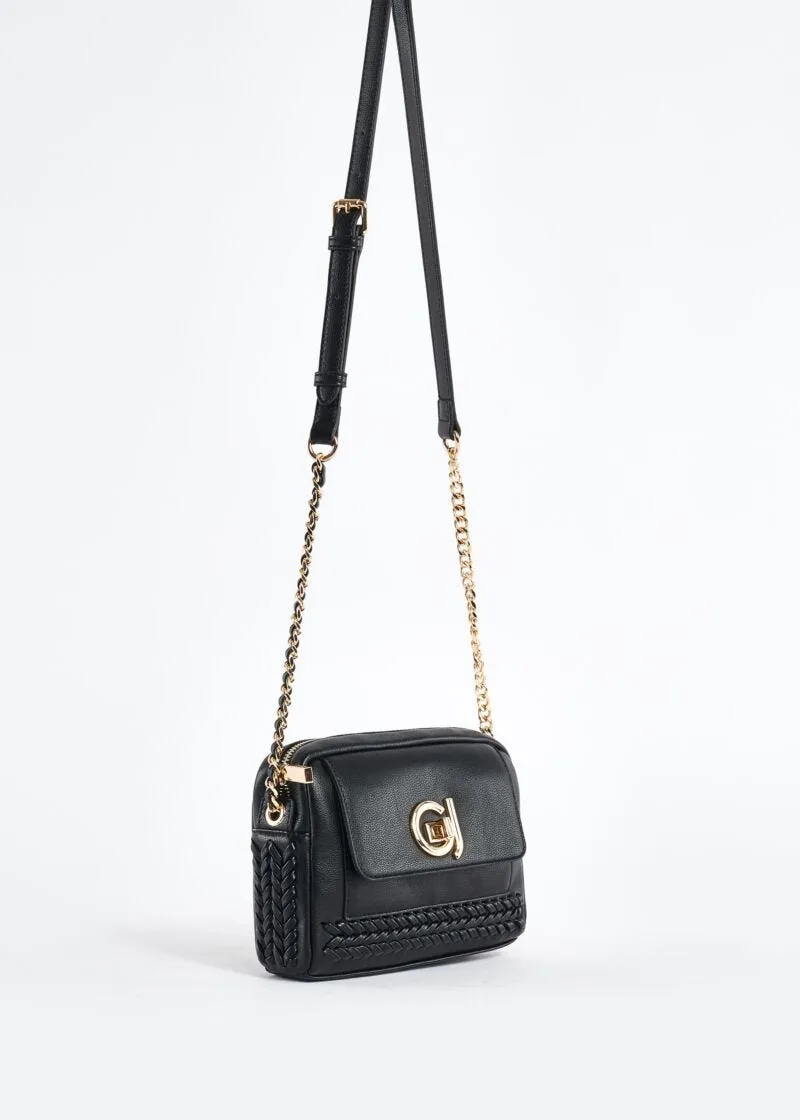 Crossbody in similpelle con logo