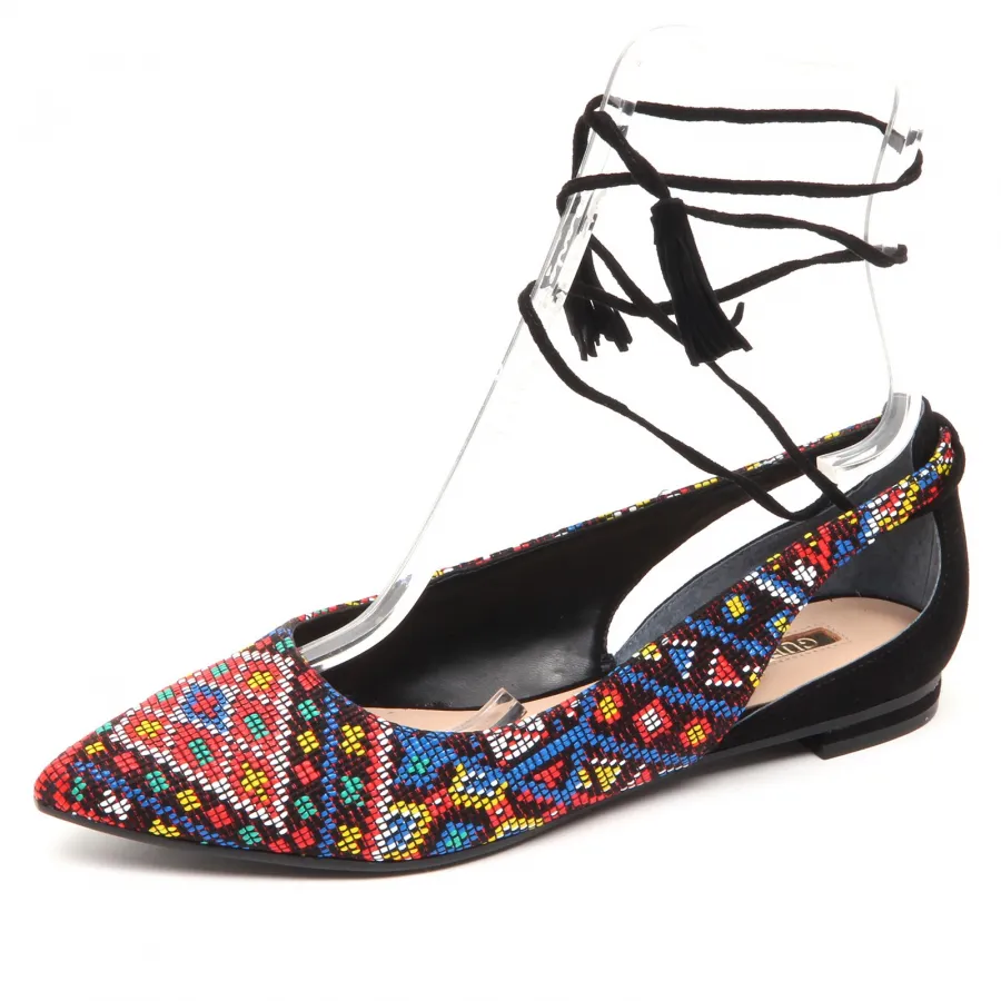 D5262 ballerina donna tissue GUESS nero scarpe shoe woman