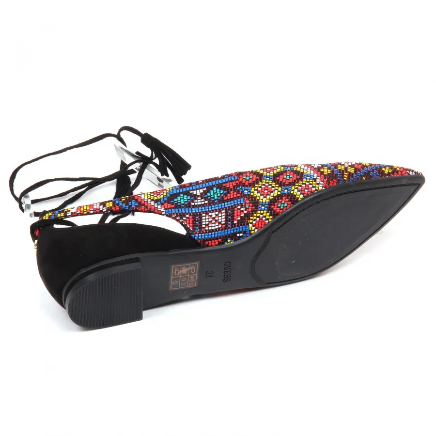 D5262 ballerina donna tissue GUESS nero scarpe shoe woman