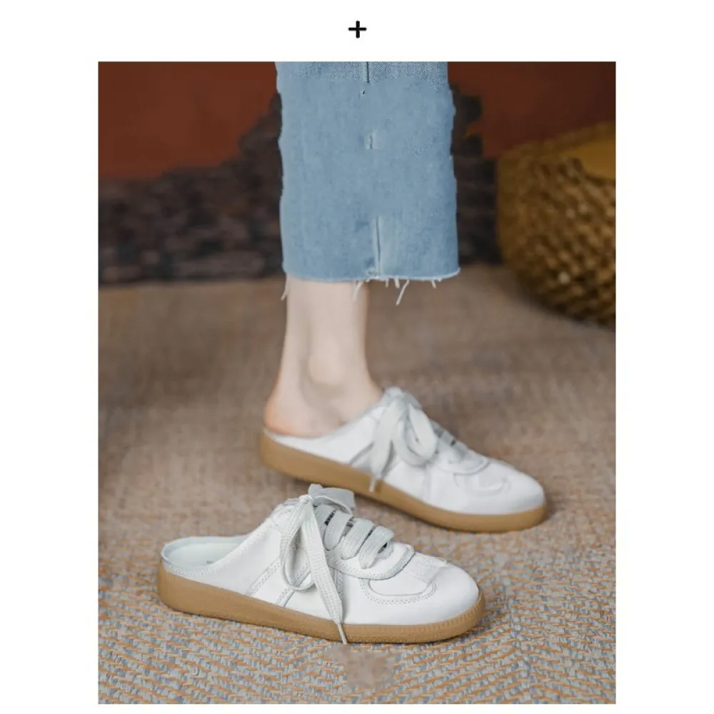Dexun Scarpe Per Le Donne 2024 Nuovo Con La Suola Spessa Raso Puntale Mezze Pantofole Per Le Donne Estate Usura Esterna Verde Se