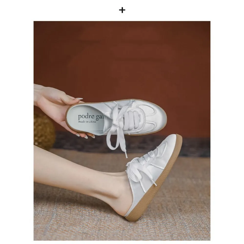 Dexun Scarpe Per Le Donne 2024 Nuovo Con La Suola Spessa Raso Puntale Mezze Pantofole Per Le Donne Estate Usura Esterna Verde Se