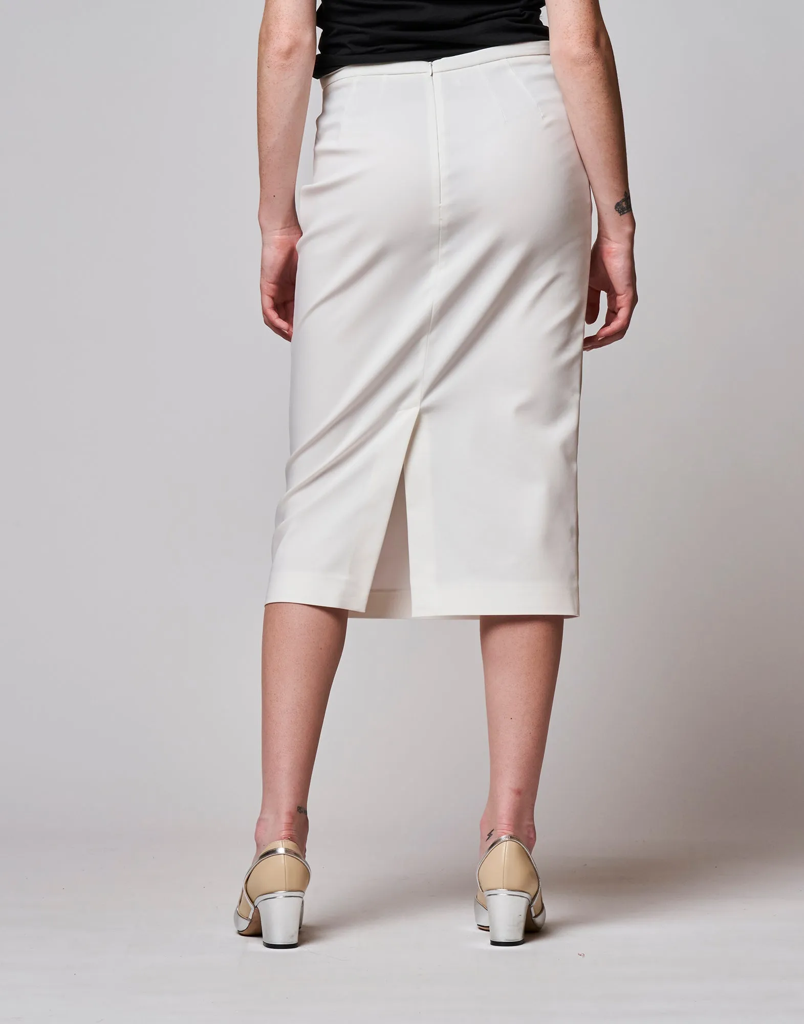 DOUUOD Gonna Midi a Tubino in Cotone Stretch