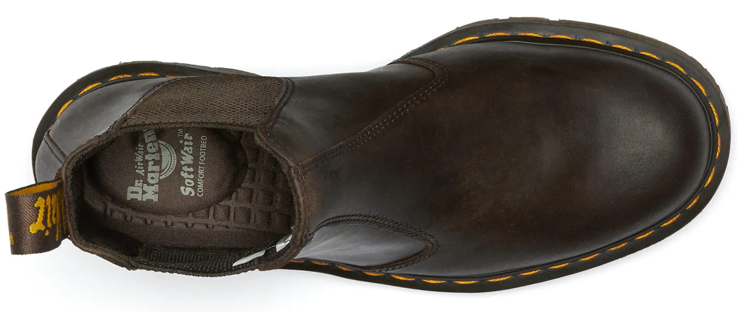 DR. MARTENS  Men's, Dark Brown, Soft Toe, Slip-Resistant, Chelsea Style, Work Boot
