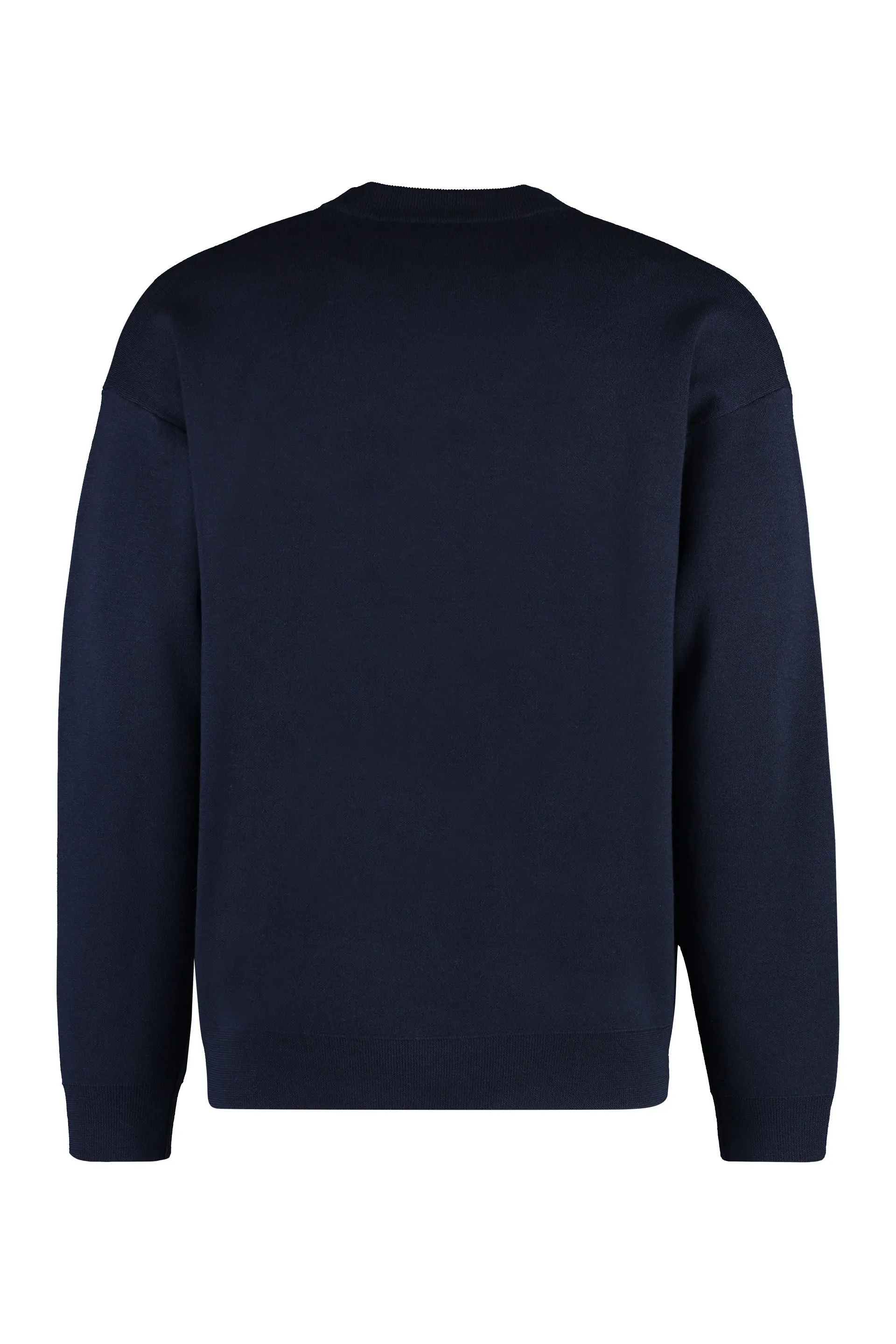 Drôle de Monsieur Maglione girocollo Slogan à Fleurs in lana merinos