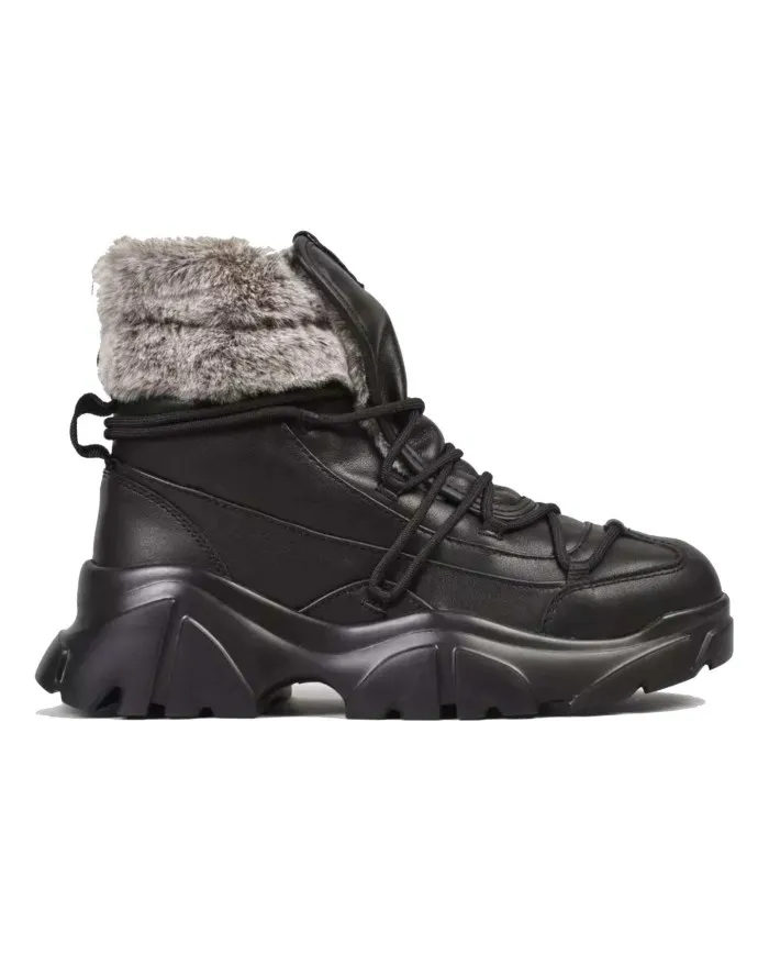 EA7 Armani Stivaletti Uomo X8M001 XK229 A-ET Tronchetti Pelliccia Neri Q277 FULL BLACK+GREY