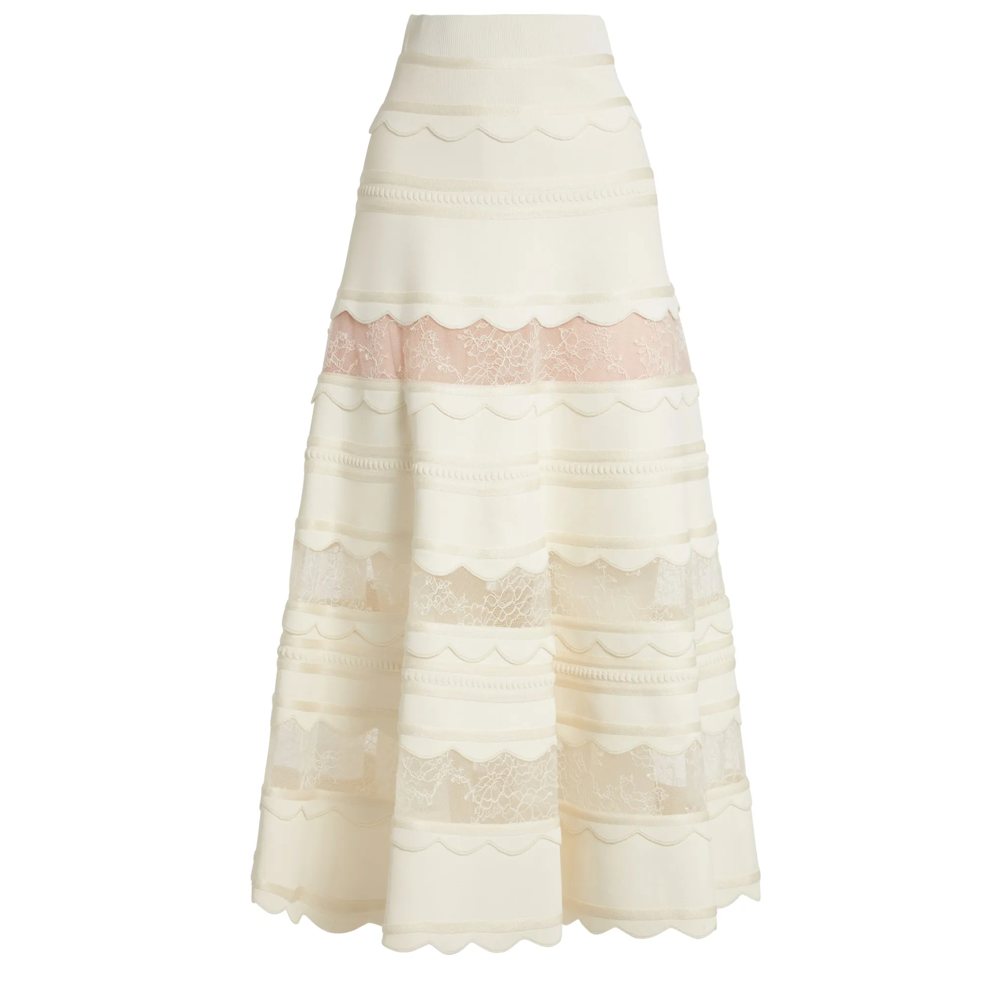 ELIE SAAB  Gonna lunga in tessuto bianca