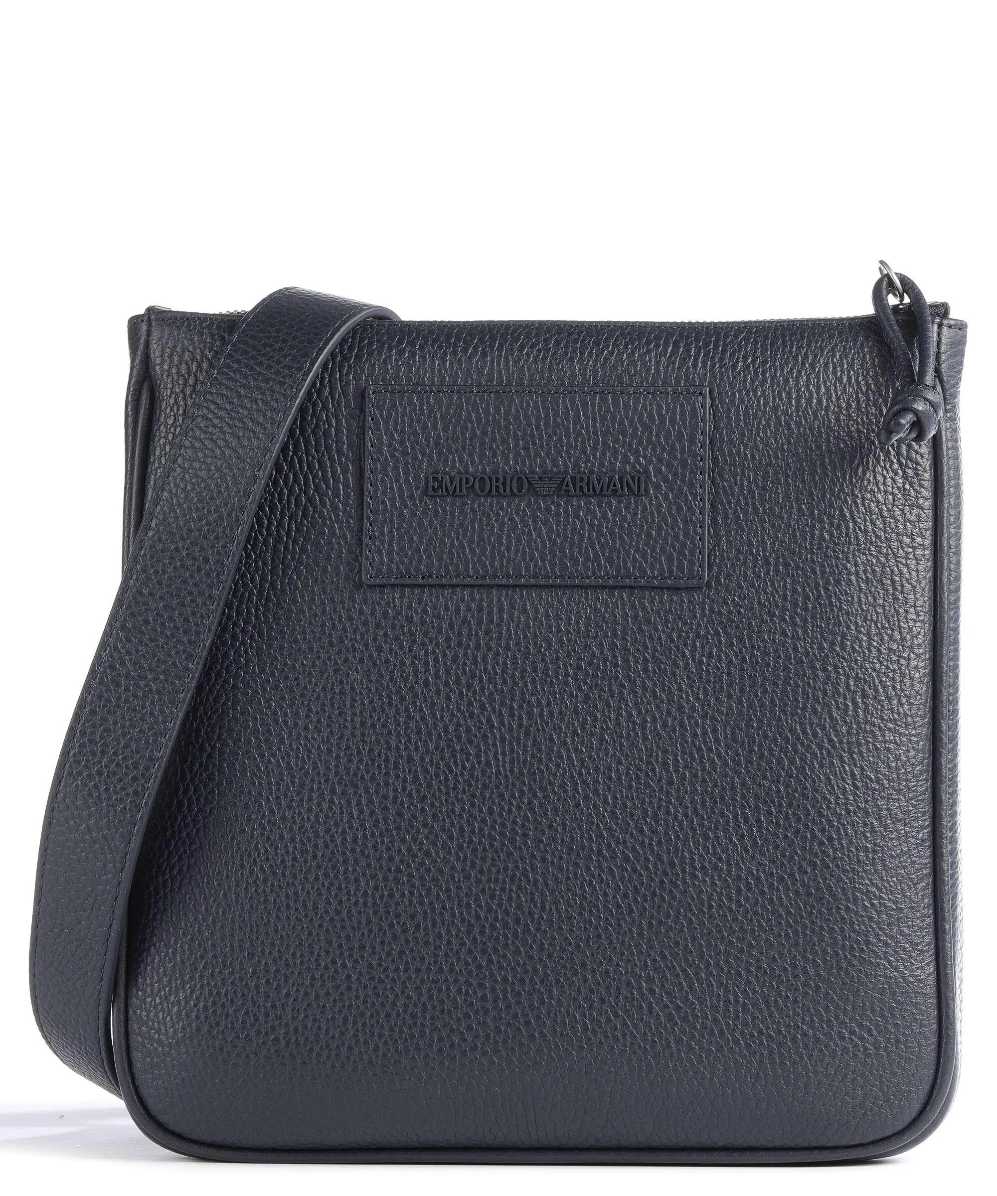  Emporio Armani Borsa a tracolla pelle di vacchetta grana blu scuro  