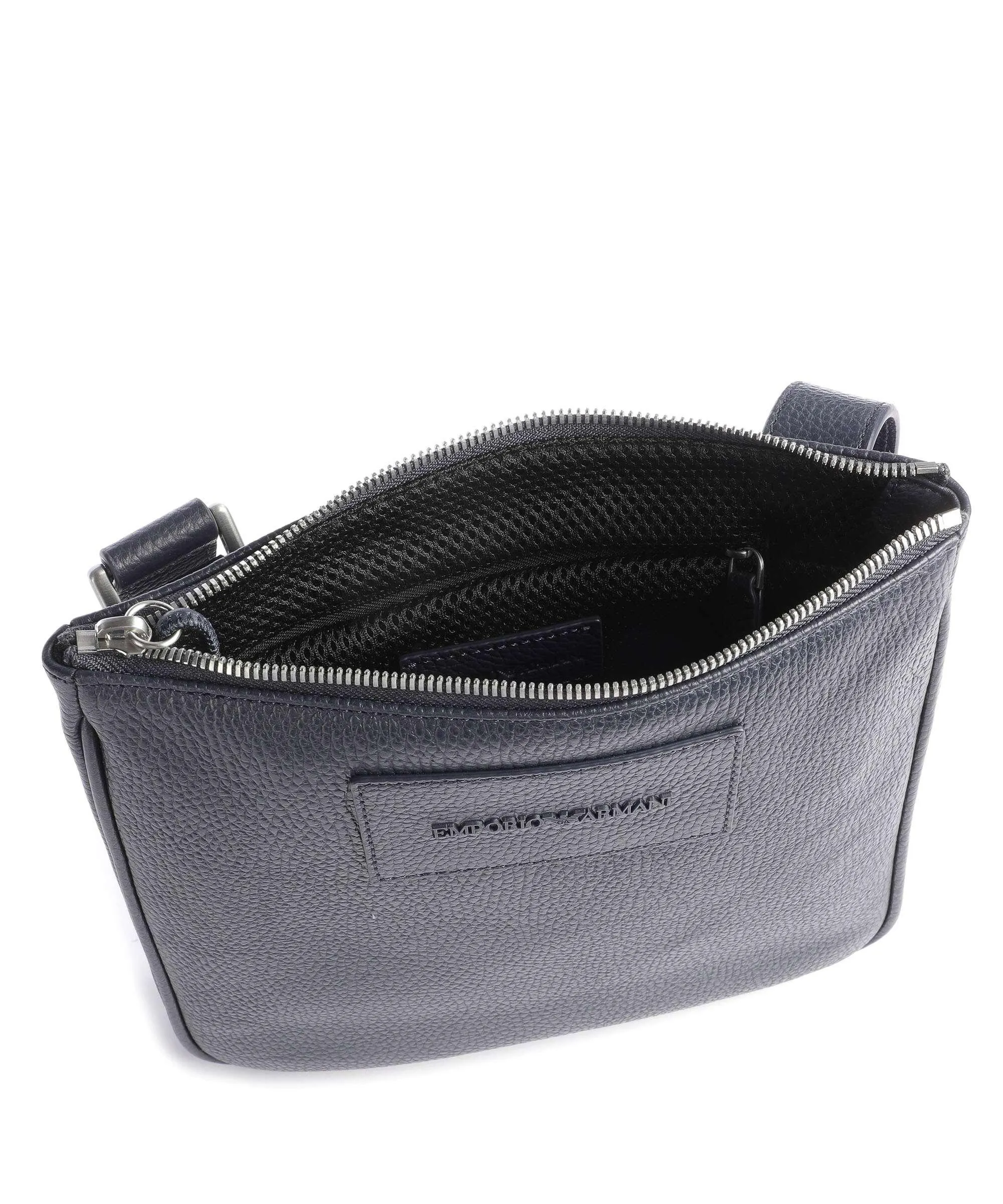  Emporio Armani Borsa a tracolla pelle di vacchetta grana blu scuro  