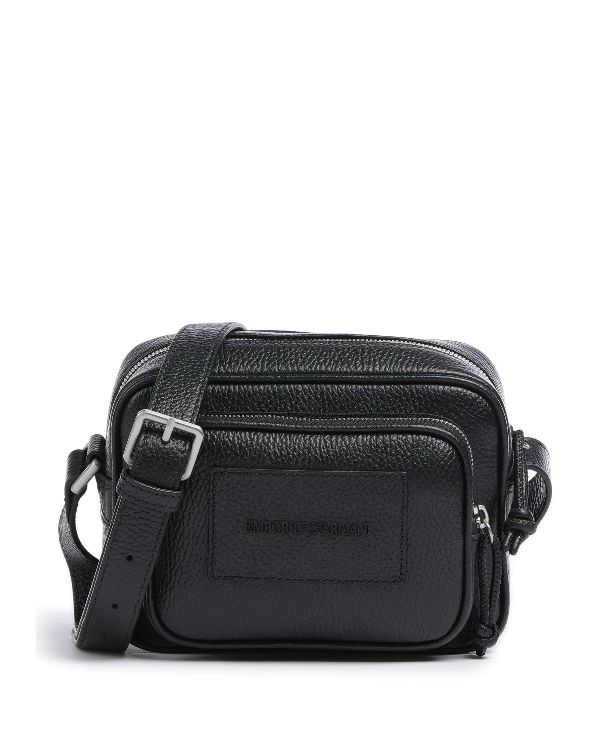  Emporio Armani Business Regenerated Borsa a tracolla pelle di vacchetta grana nero  