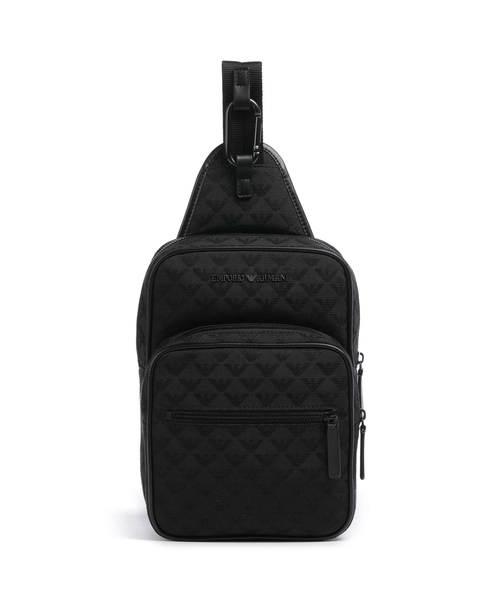  Emporio Armani Omnia Jacquard Borsa sling 10″ poliestere nero  