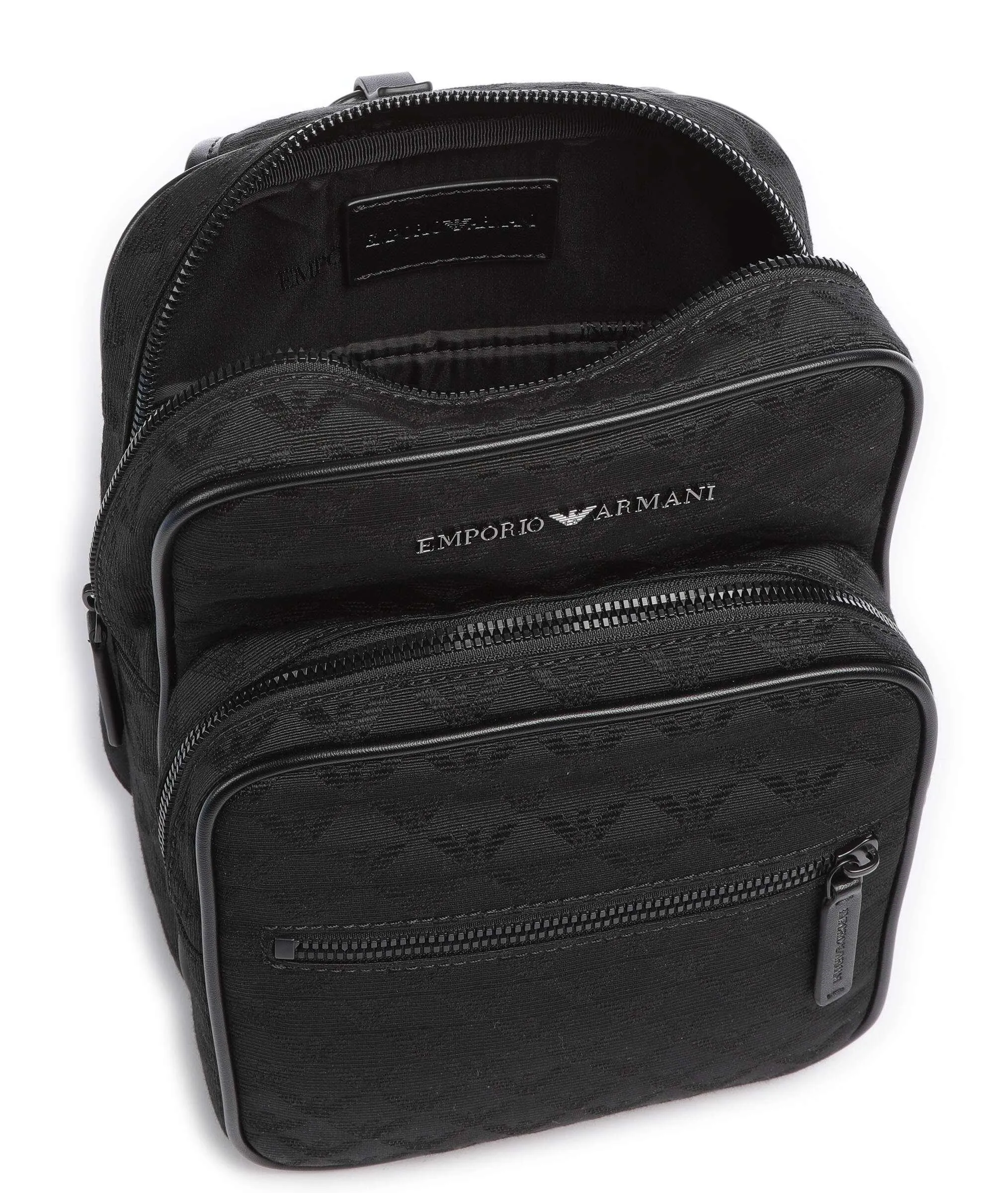  Emporio Armani Omnia Jacquard Borsa sling 10″ poliestere nero  