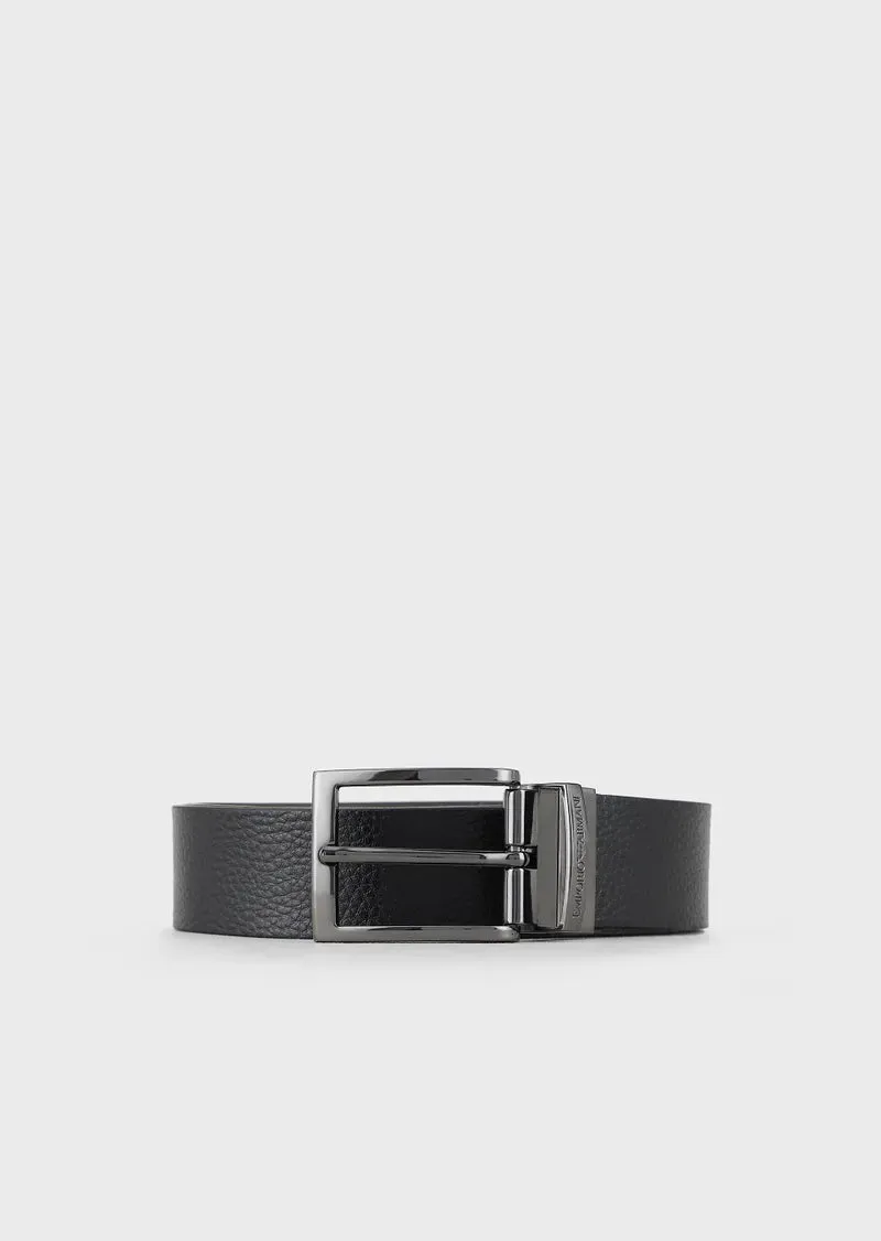 Emporio Armani Reversible Leather Belt / Grey