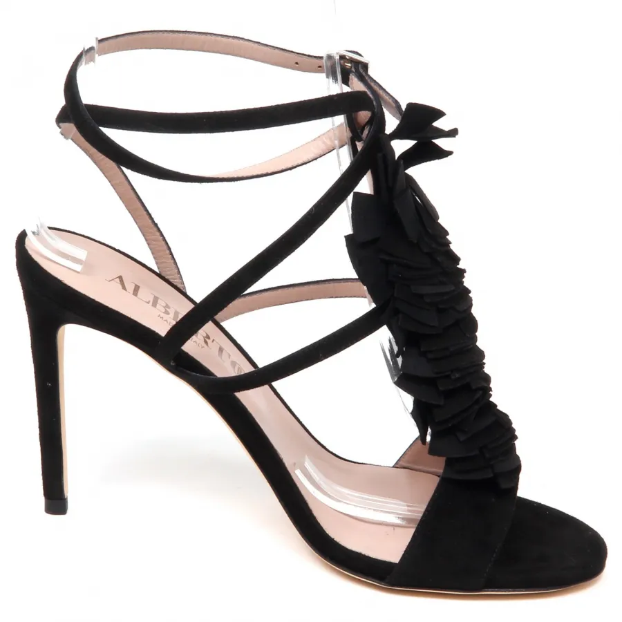 F1810 sandalo donna black ALBERTO GOZZI scarpe suede sandal shoe woman