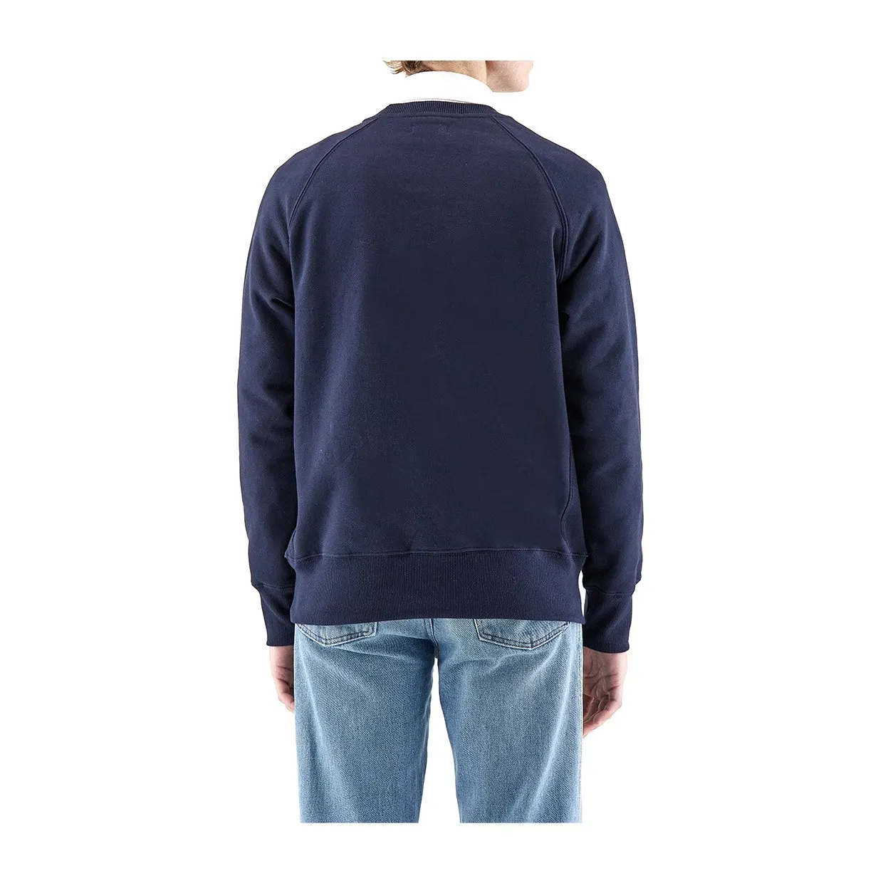 Felpa Baracuta Girocollo Logo Blu Notte