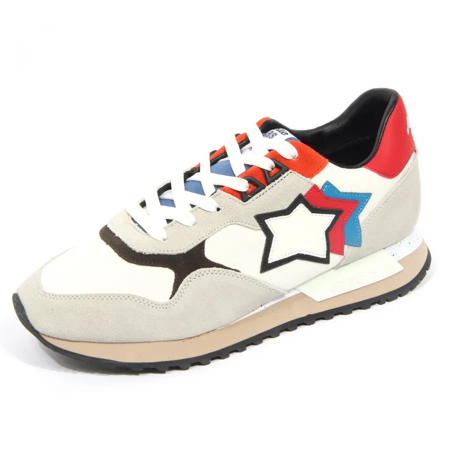 G5548 sneaker uomo ATLANTIC STARS DRACO grey/off white suede/fabric shoes men
