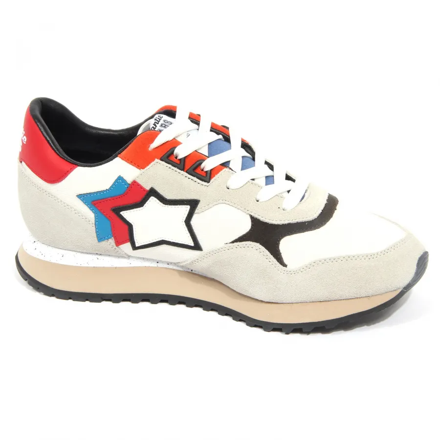 G5548 sneaker uomo ATLANTIC STARS DRACO grey/off white suede/fabric shoes men