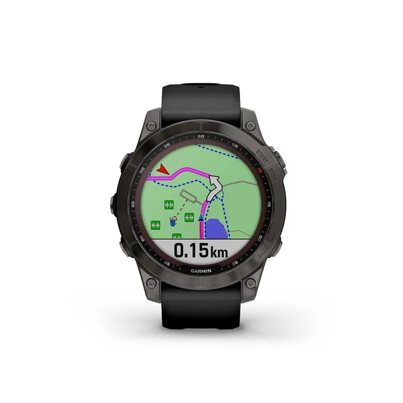 Garmin Fenix 7 Sapphire Solar Carbon Grey Dlc Ti Nero