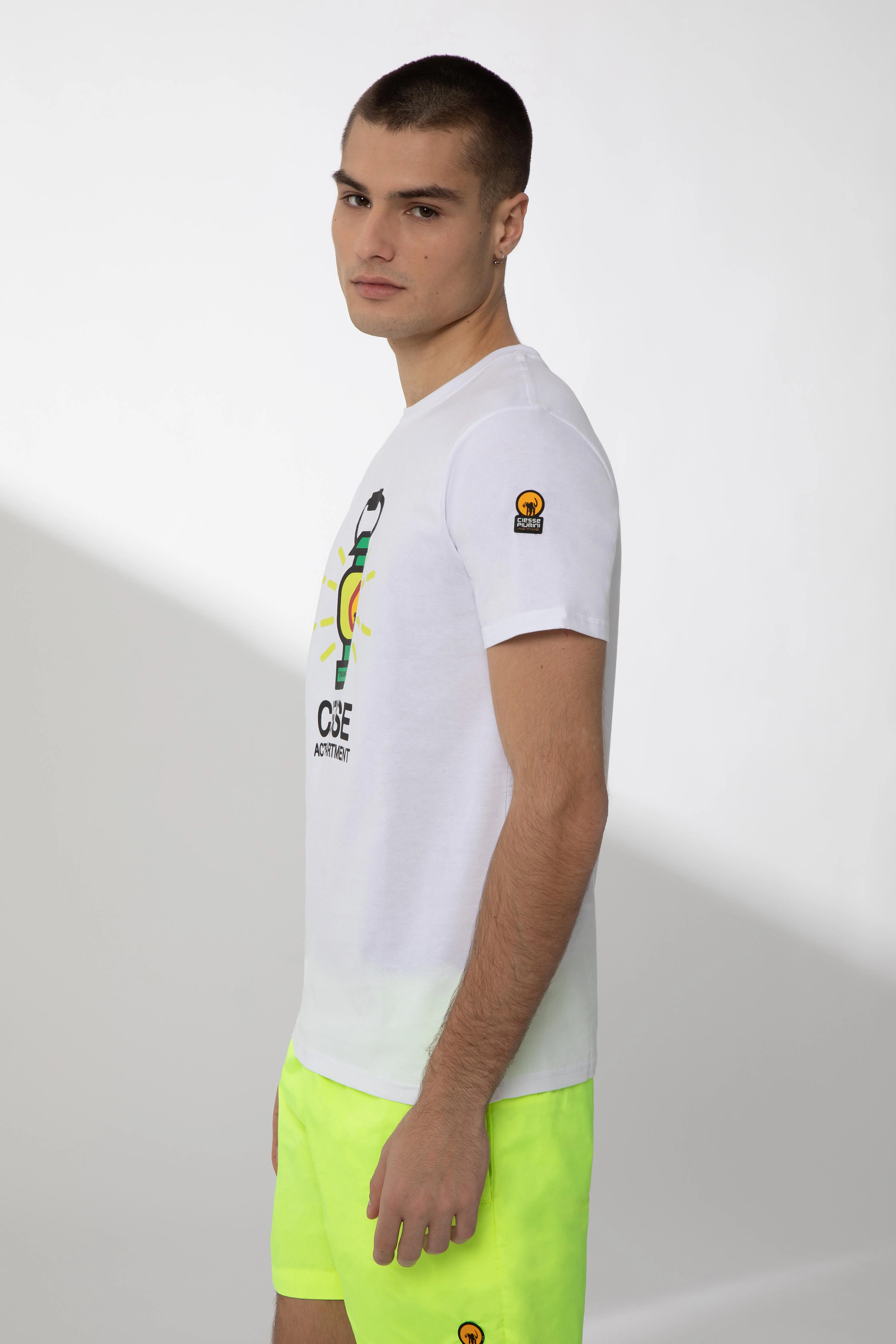GEORDIE – T shirt bianca con stampa sul petto